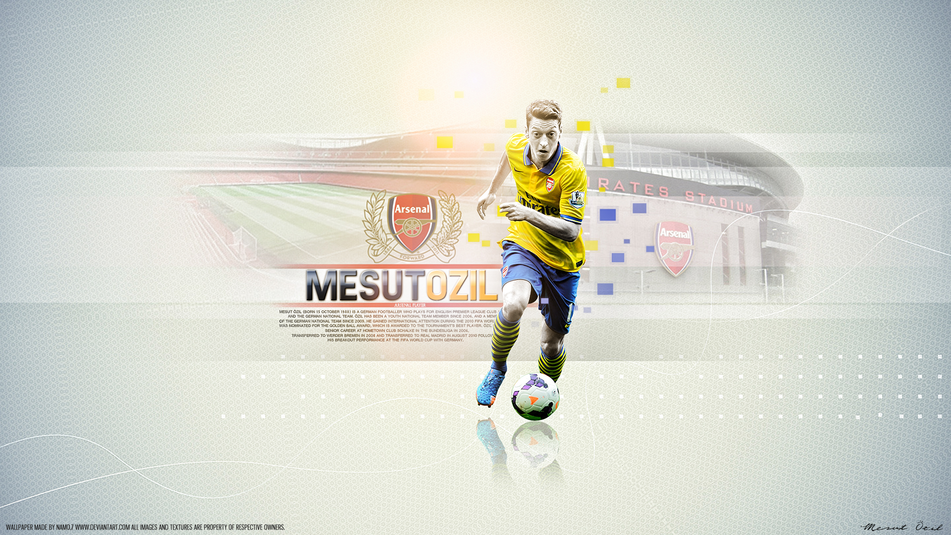 Mesut Özil Dribbling for Arsenal F.C. at Emirates Stadium HD Wallpaper
