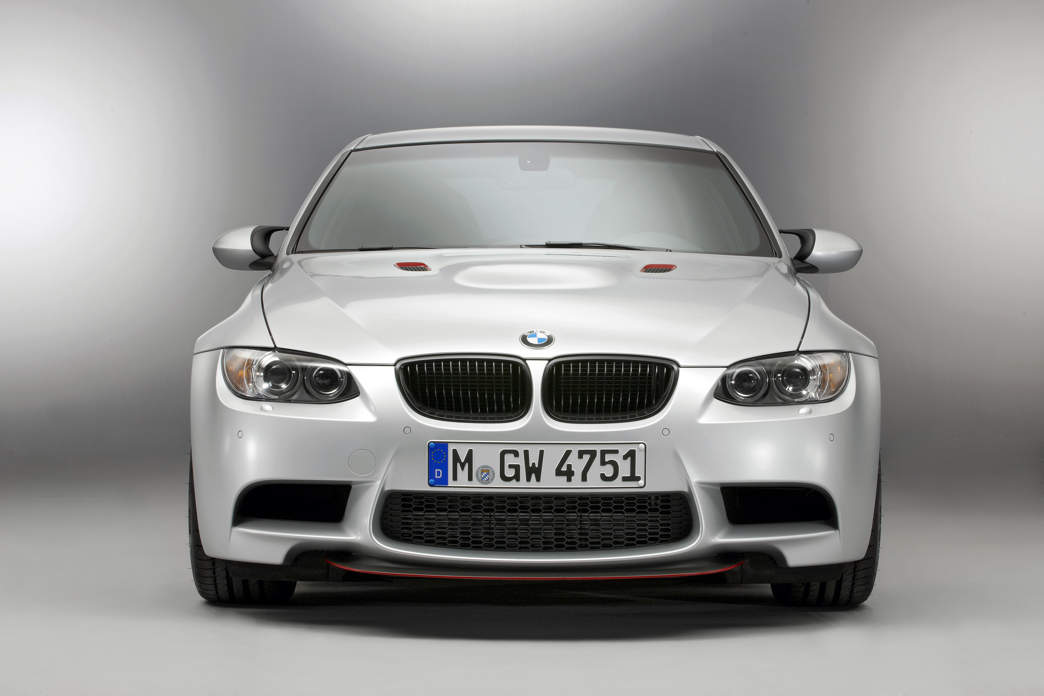 Silver BMW M3 CRT E90 front view HD Wallpaper