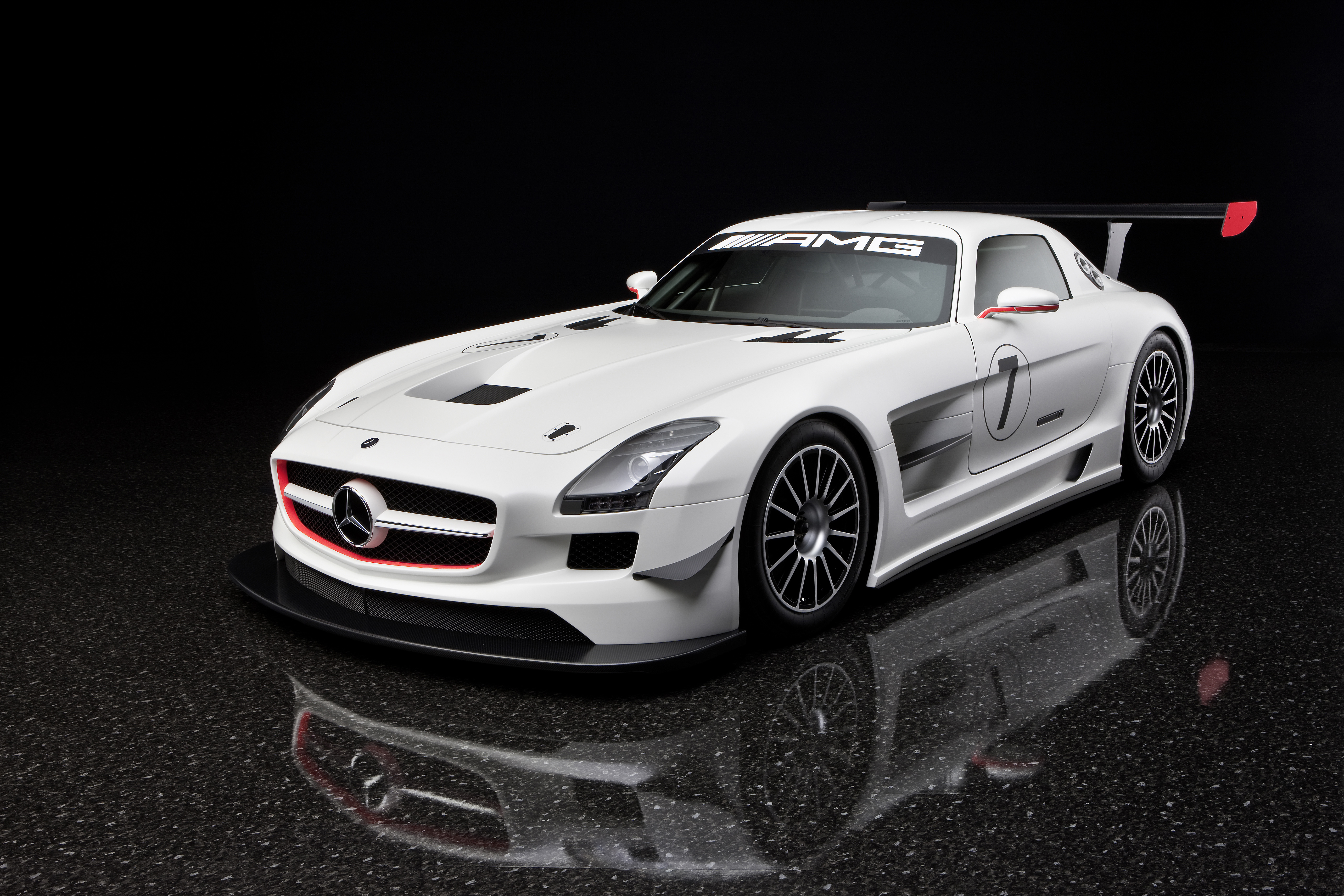 White Mercedes-Benz SLS AMG GT3 Race Car HD Wallpaper