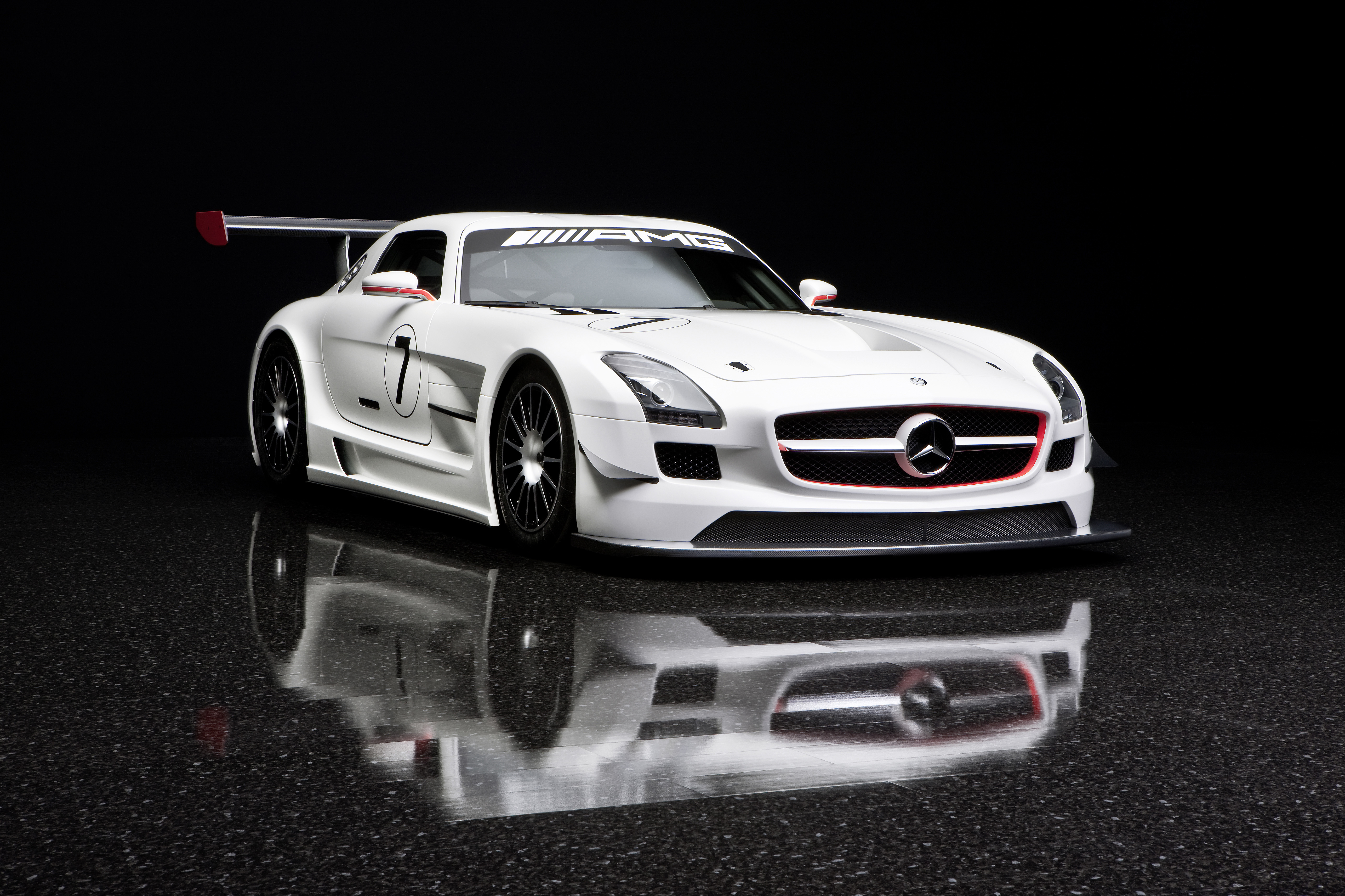 Mercedes-Benz SLS AMG GT3 White Race Car HD Wallpaper