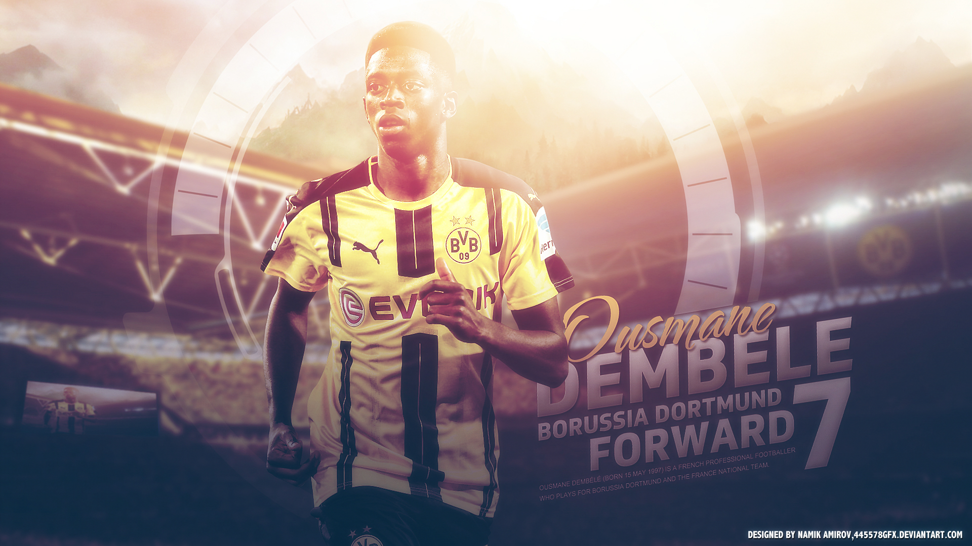 Ousmane Dembélé Borussia Dortmund Football Artwork HD Wallpaper