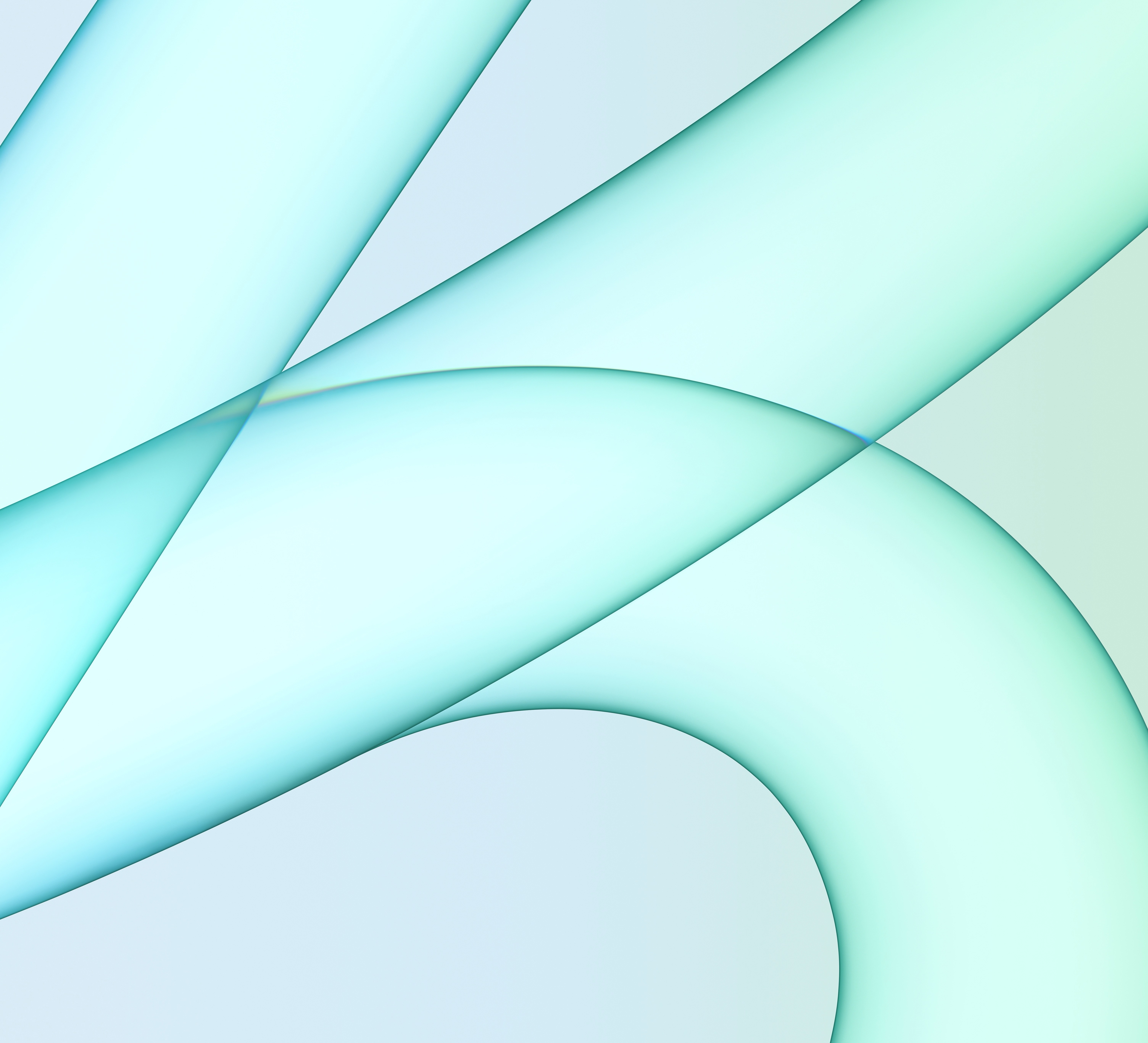 iMac 24" (2021) Green Stock Abstract Fluid Lines HD Wallpaper