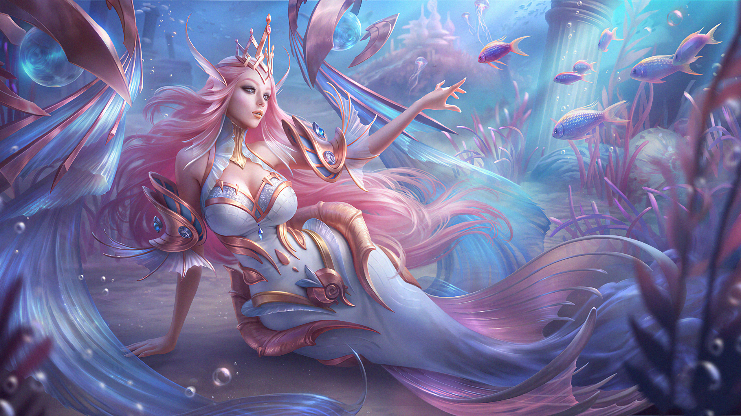 Honor Of Kings Mermaid Queen Underwater Fantasy Art HD Wallpaper