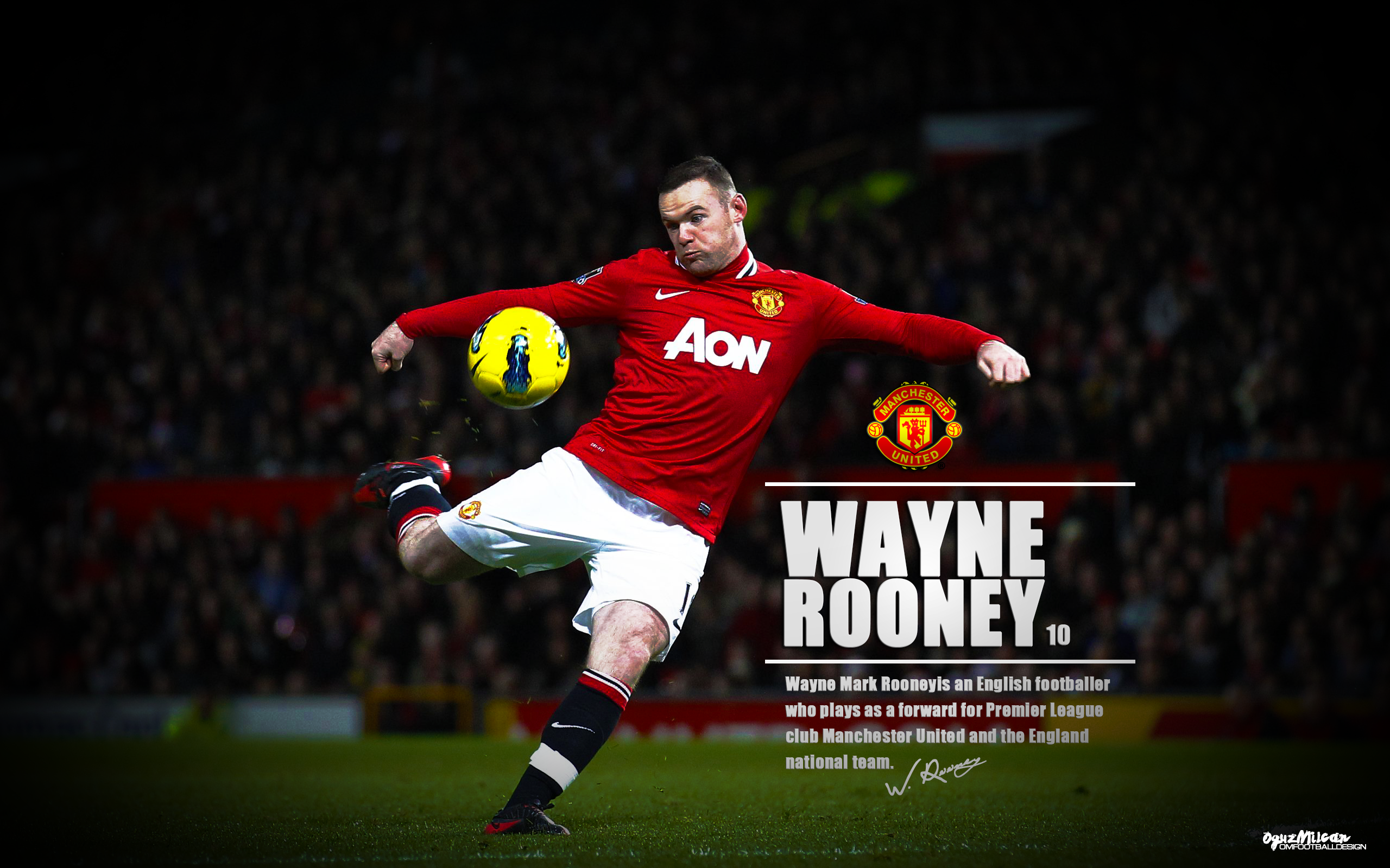 Wayne Rooney Kicking Ball for Manchester United HD Wallpaper