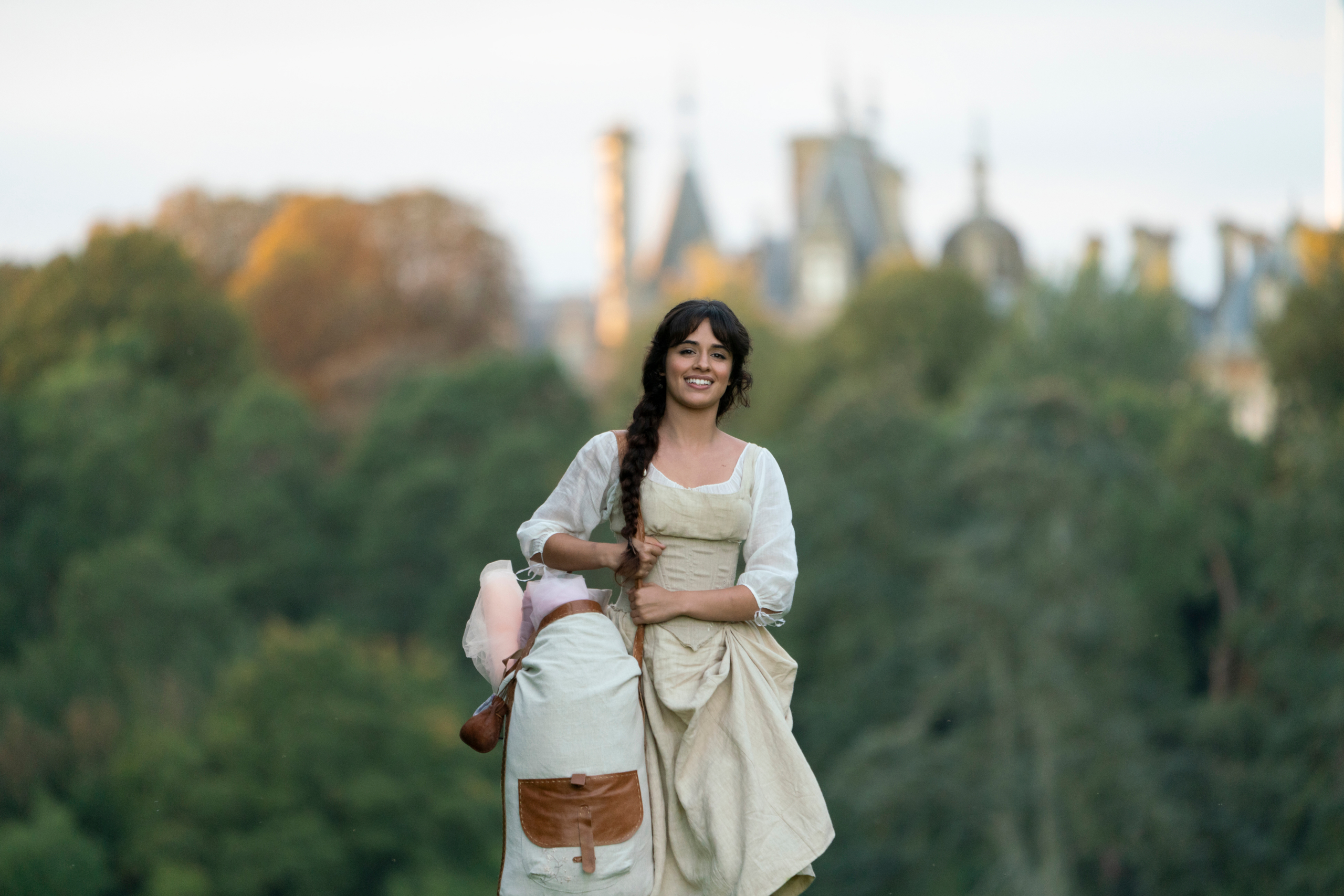 Camila Cabello as Cinderella smiling in peasant attire HD Wallpaper
