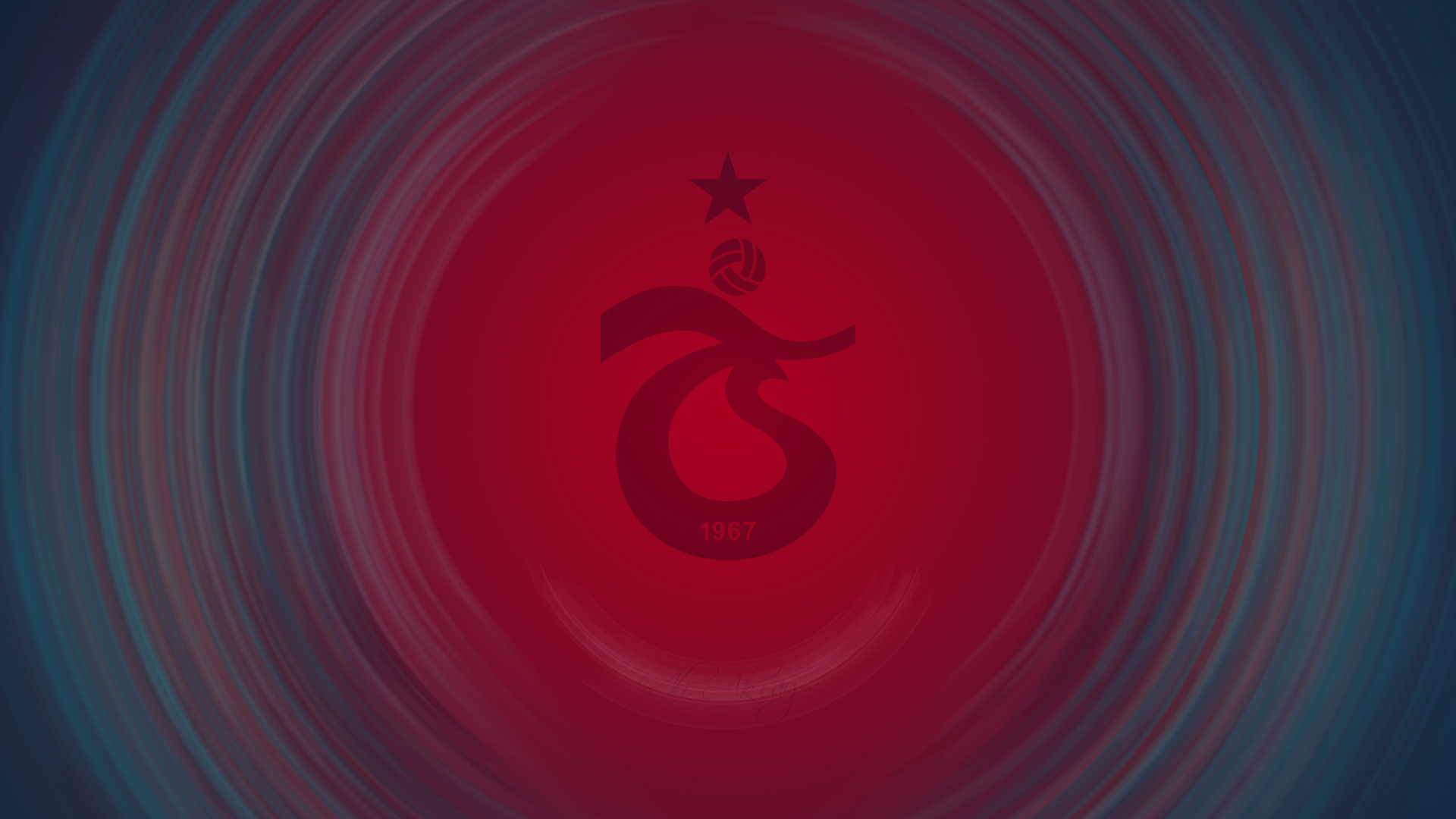 Trabzonspor Emblem on Red and Blue Radial Background HD Wallpaper