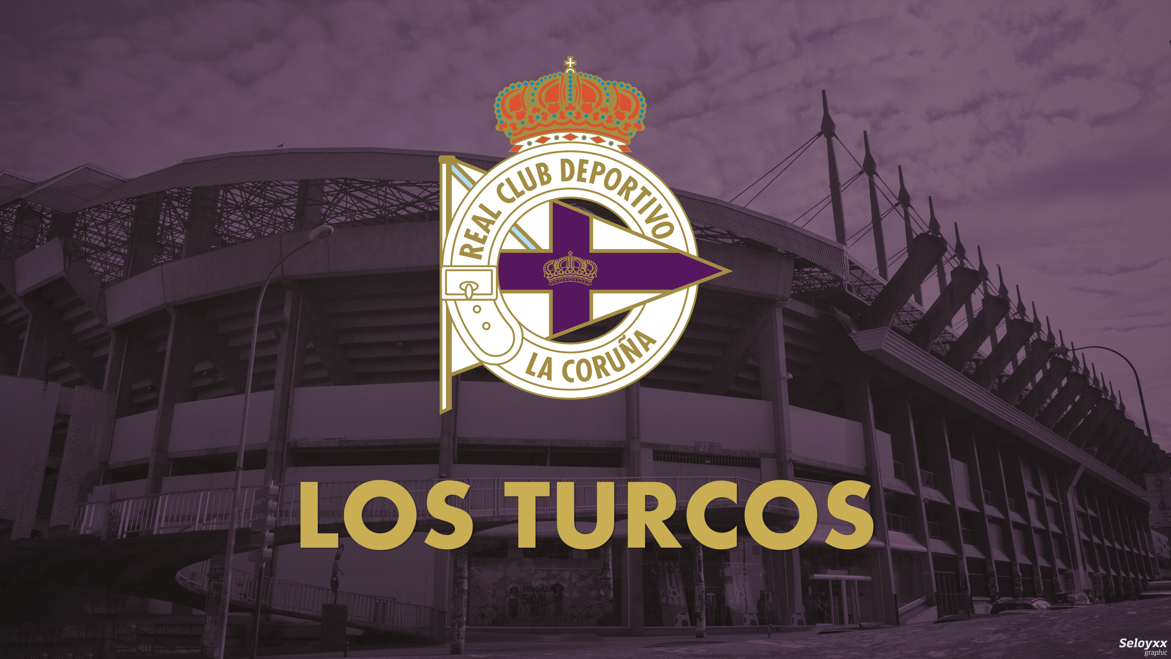 Deportivo de La Coruña stadium, logo, and Los Turcos HD Wallpaper