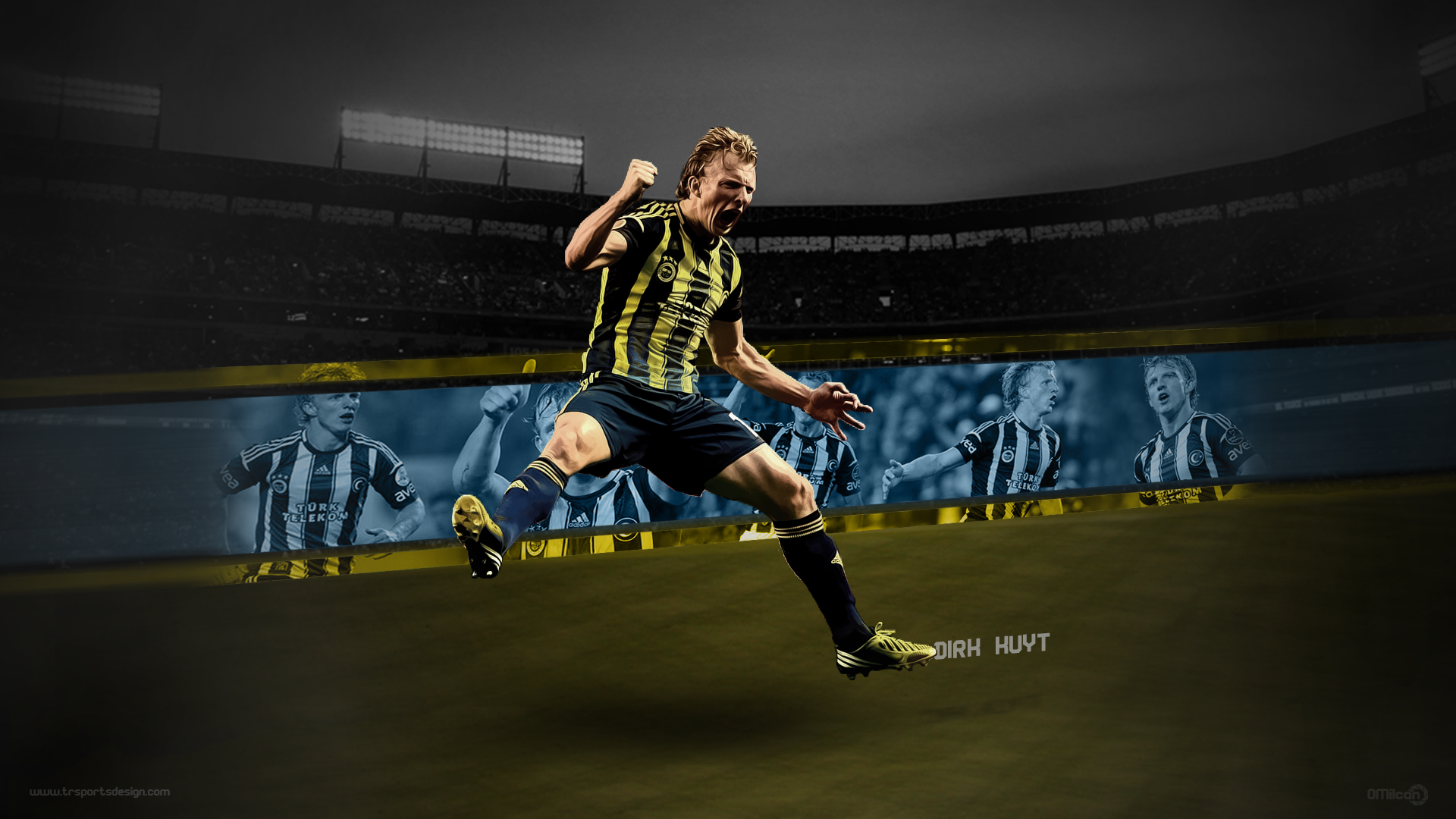 Dirk Kuyt celebrates for Fenerbahçe S.K. HD Wallpaper