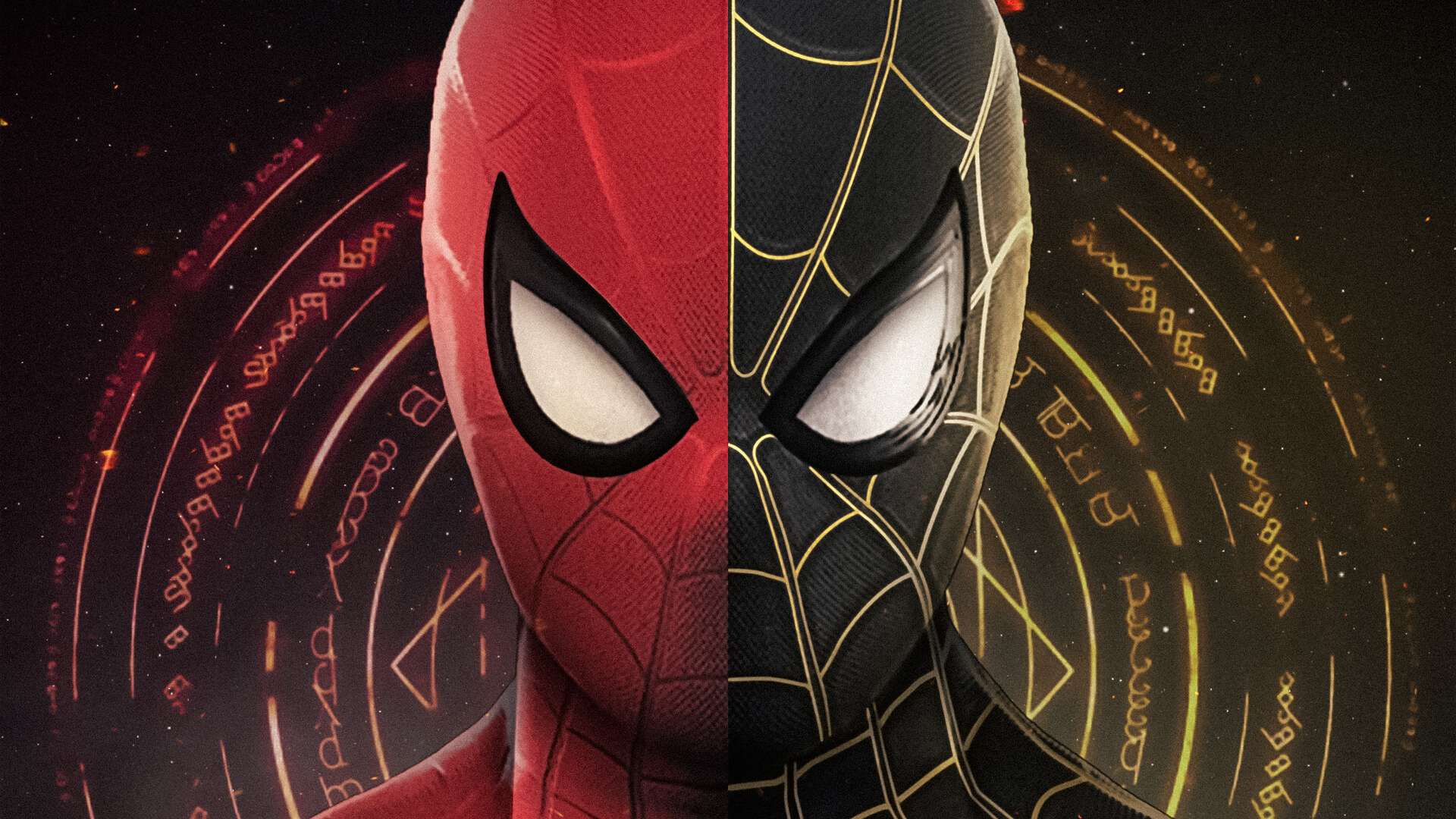 Spider-Man Red and Black Masked Face HD Wallpaper