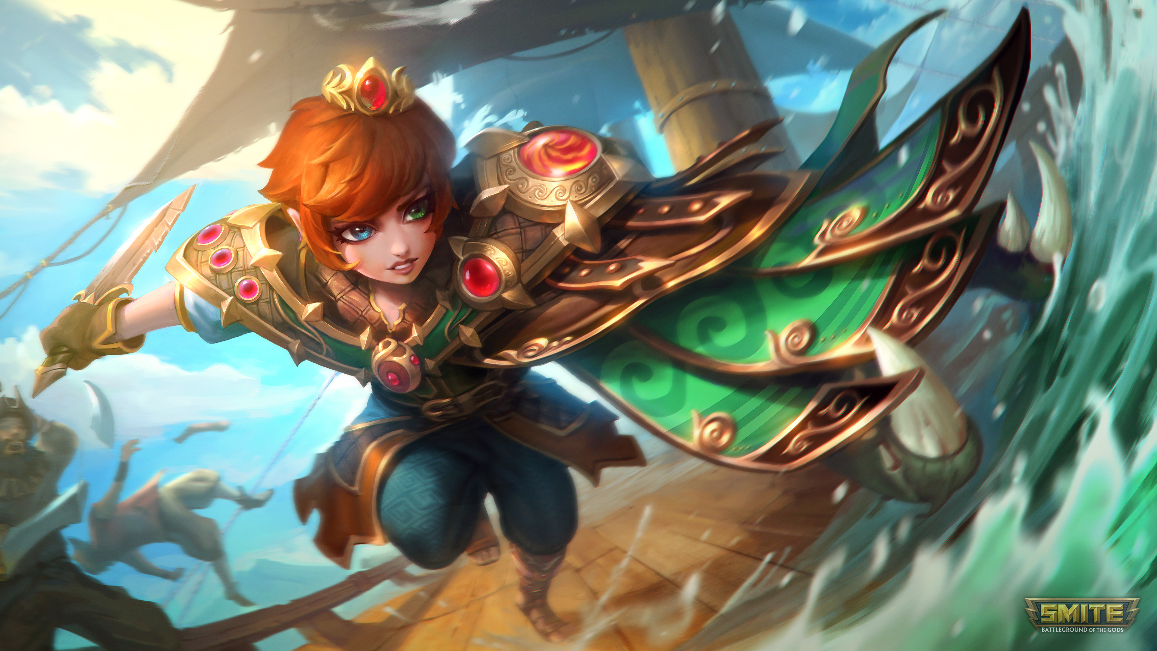 Smite's Ascended Charybdis in a dynamic pirate battle HD Wallpaper