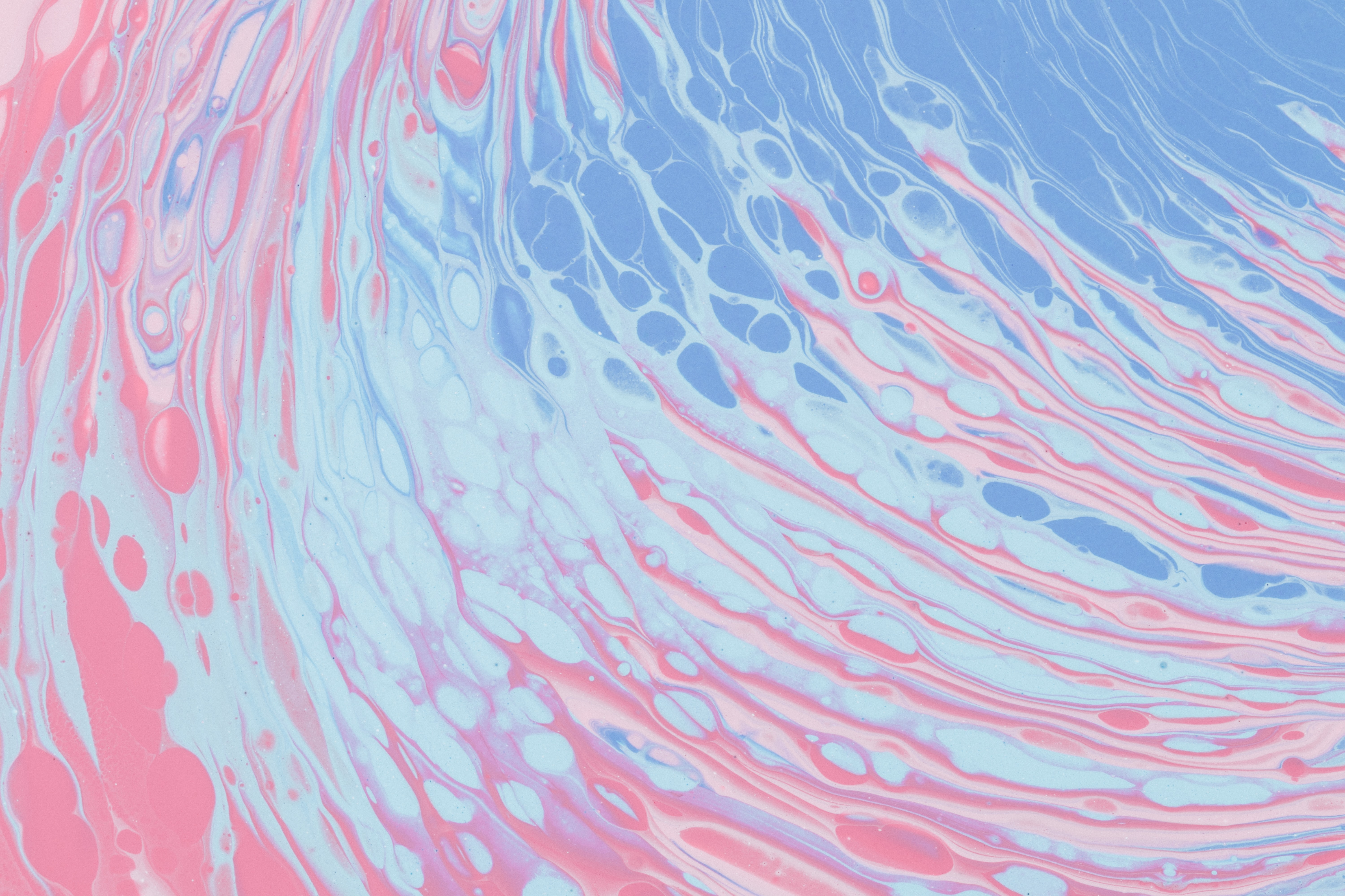 Abstract Blue and Pink Swirling Paint HD Wallpaper