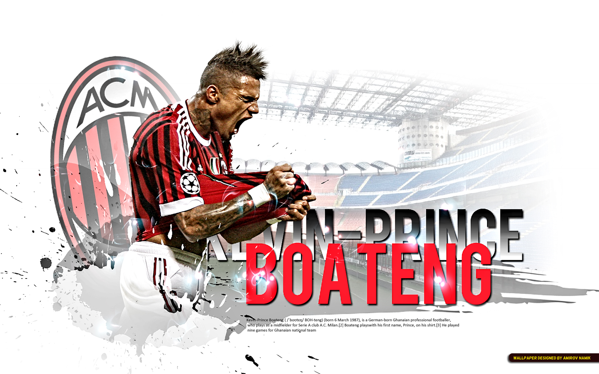 Kevin-Prince Boateng AC Milan celebration HD Wallpaper