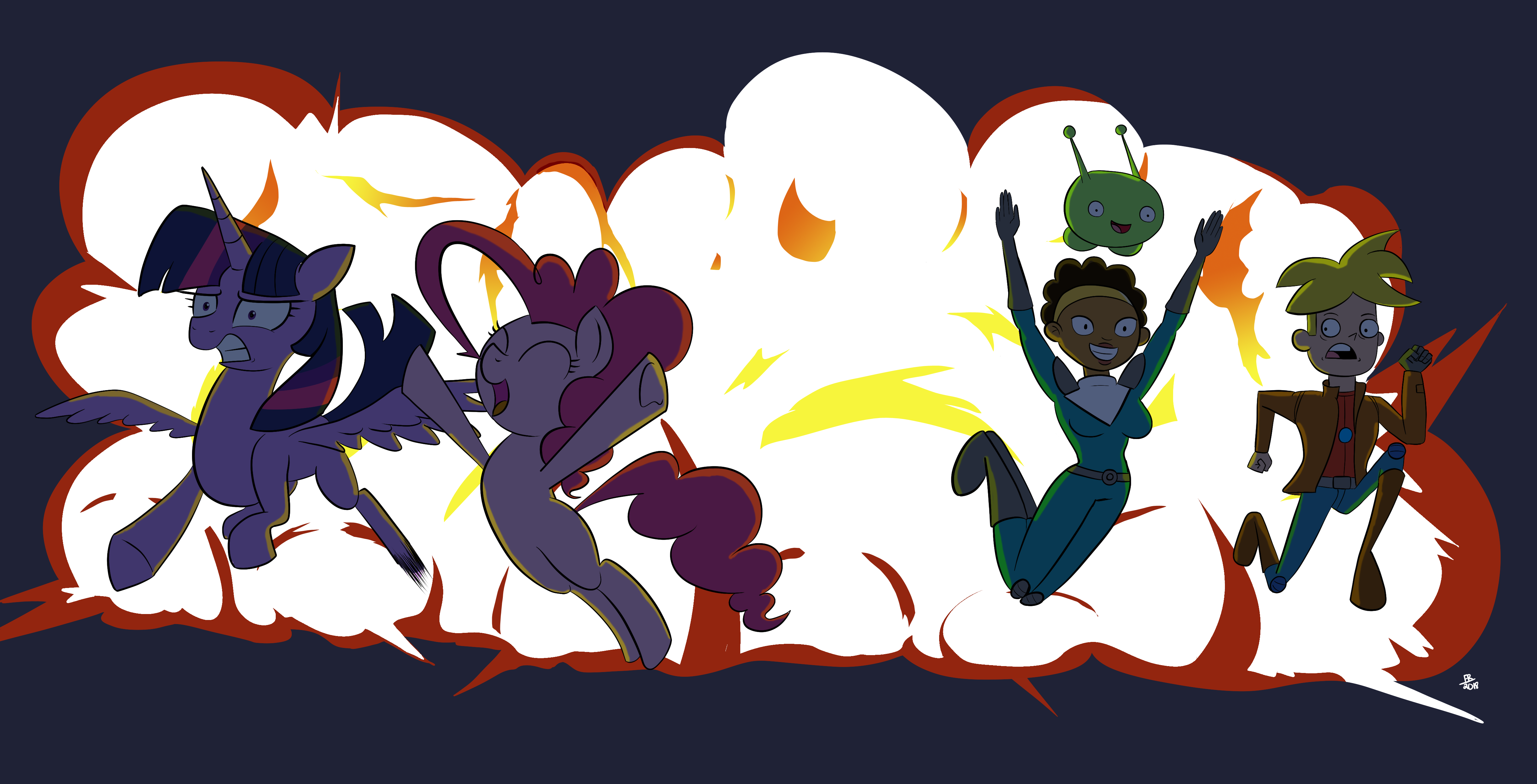 Final Space and My Little Pony Crossover Explosion HD Wallpaper