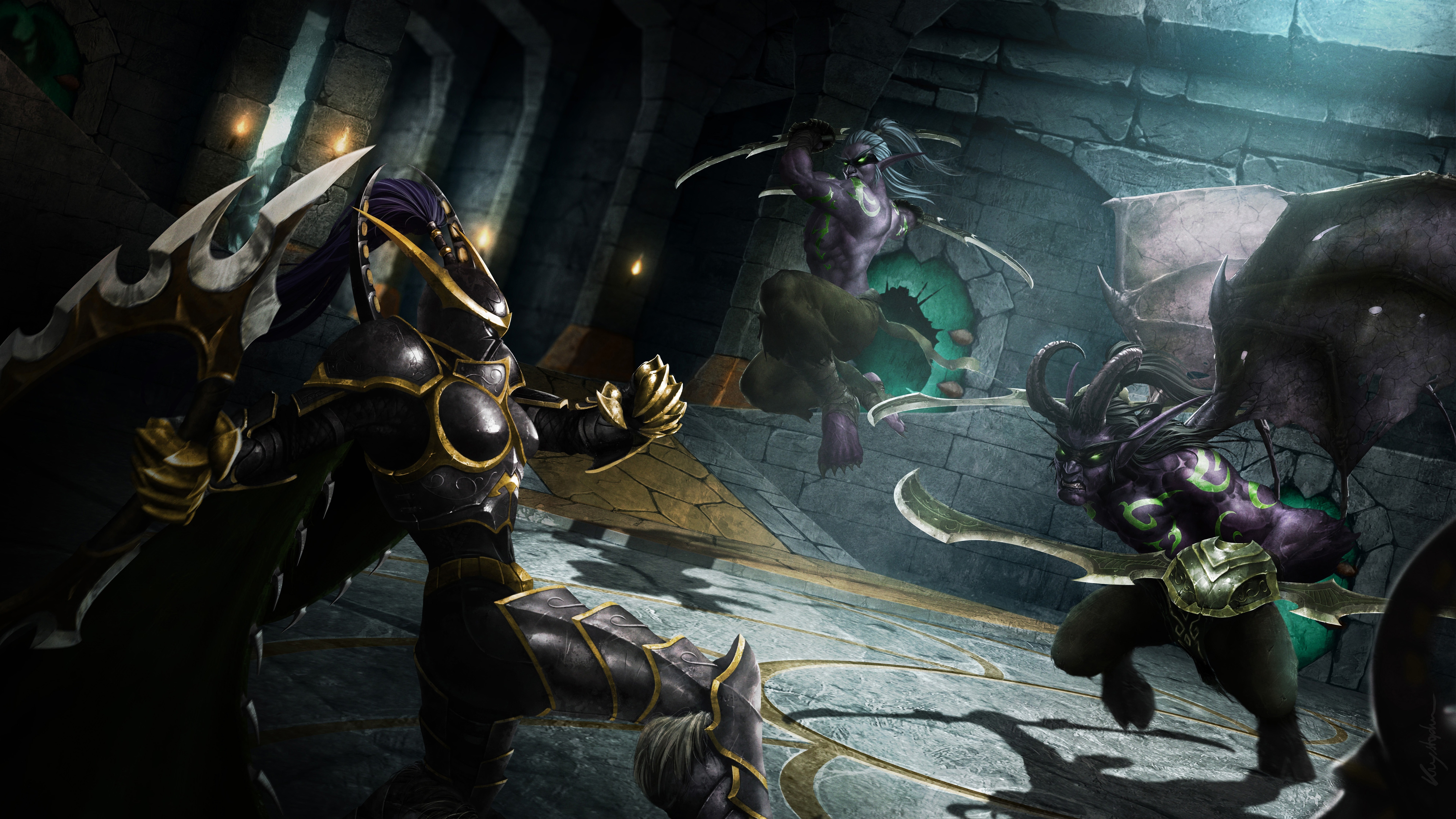 World of Warcraft: Illidan Stormrage Battles Warrior HD Wallpaper
