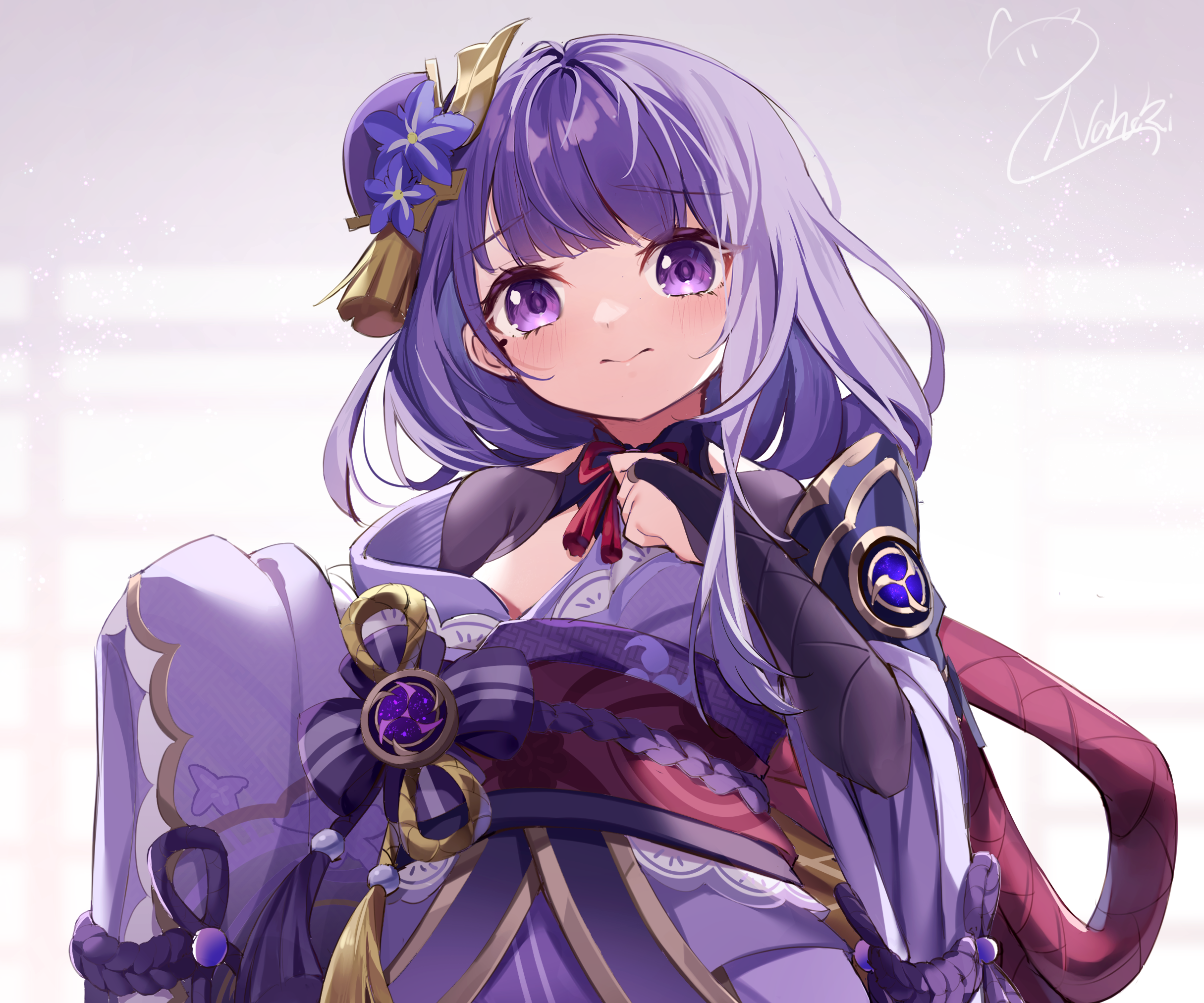 Cute Raiden Shogun with a shy smile HD Wallpaper