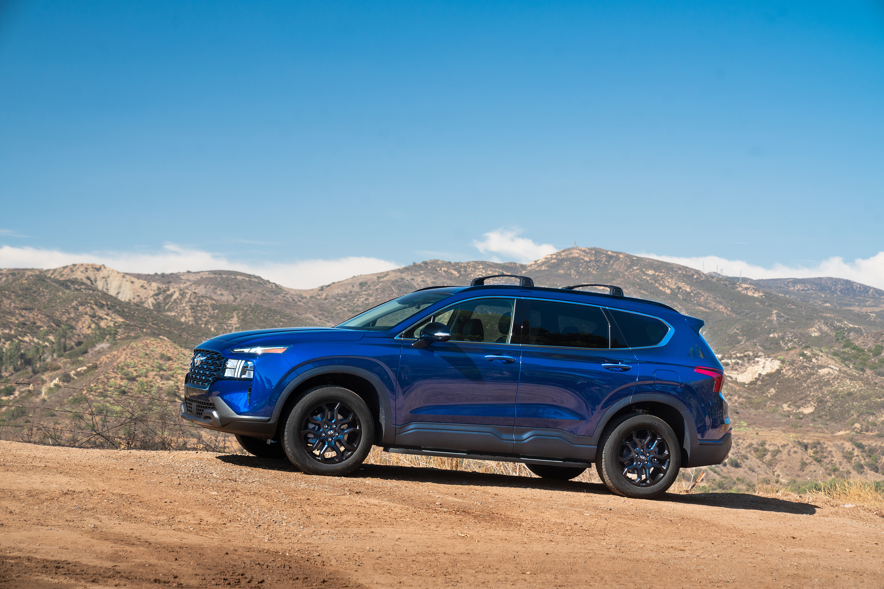 Blue 2022 Hyundai Santa Fe XRT SUV off-road HD Wallpaper