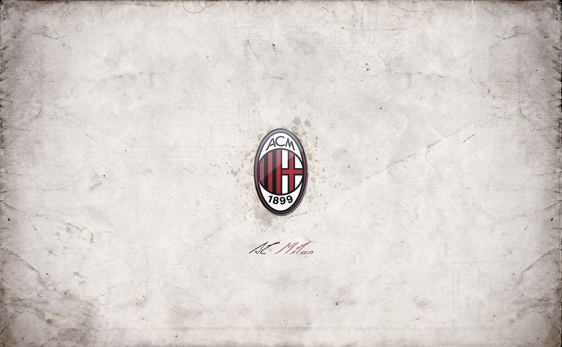 A.C. Milan Logo on Distressed Paper HD Wallpaper