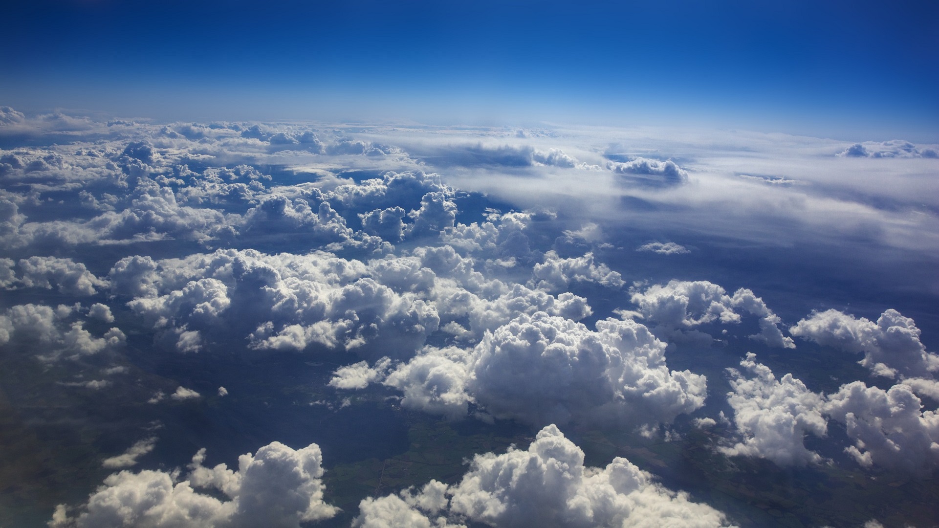 Aerial View of Majestic Clouds and Blue Sky HD Wallpaper