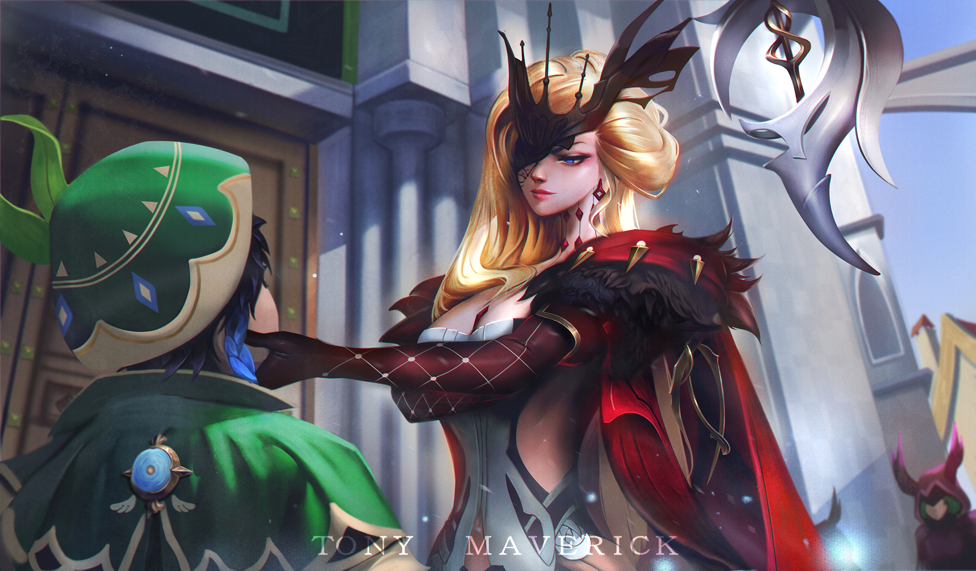 La Signora and Venti Genshin Impact Confrontation HD Wallpaper