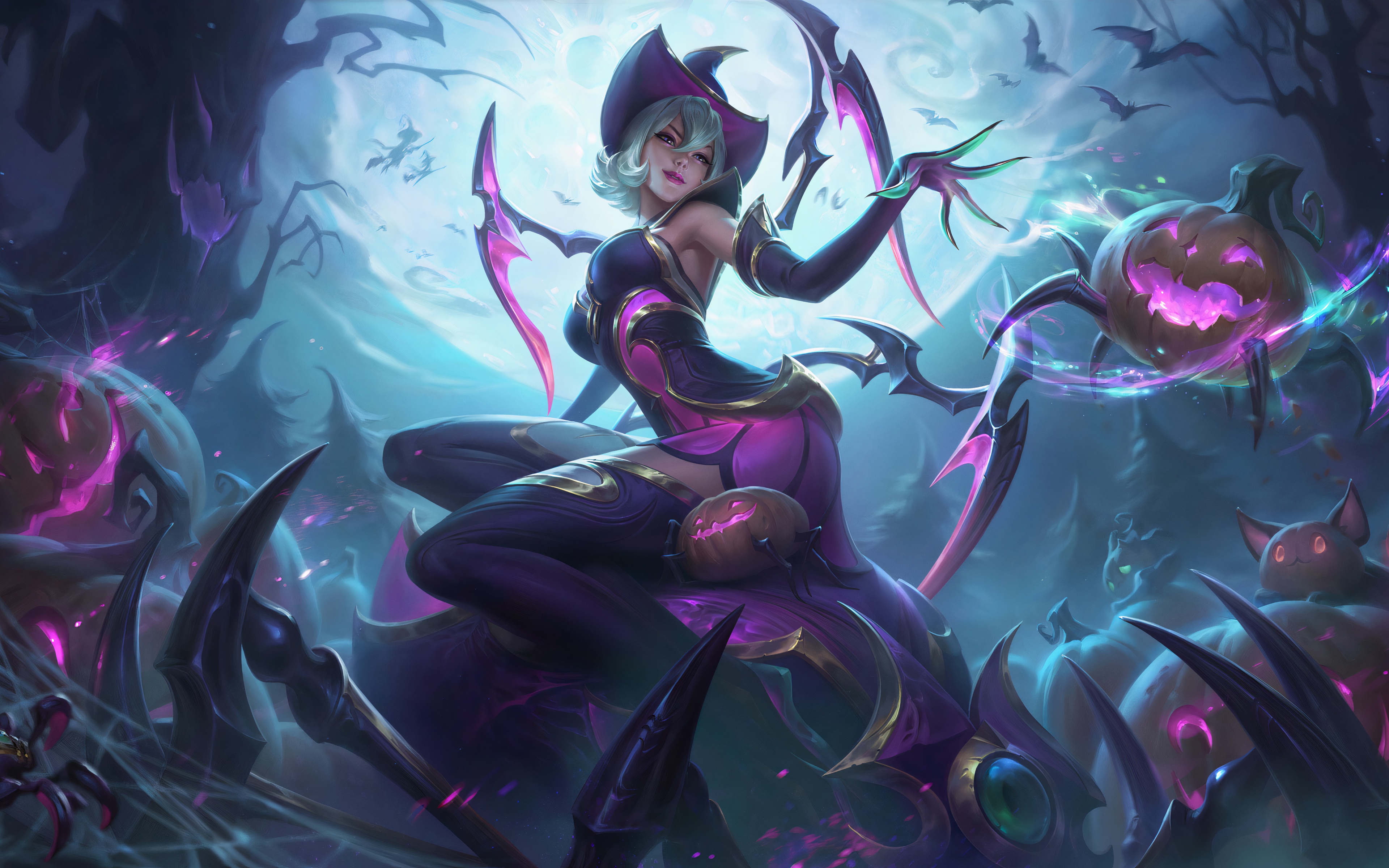 Elise League of Legends Halloween Spider Queen HD Wallpaper