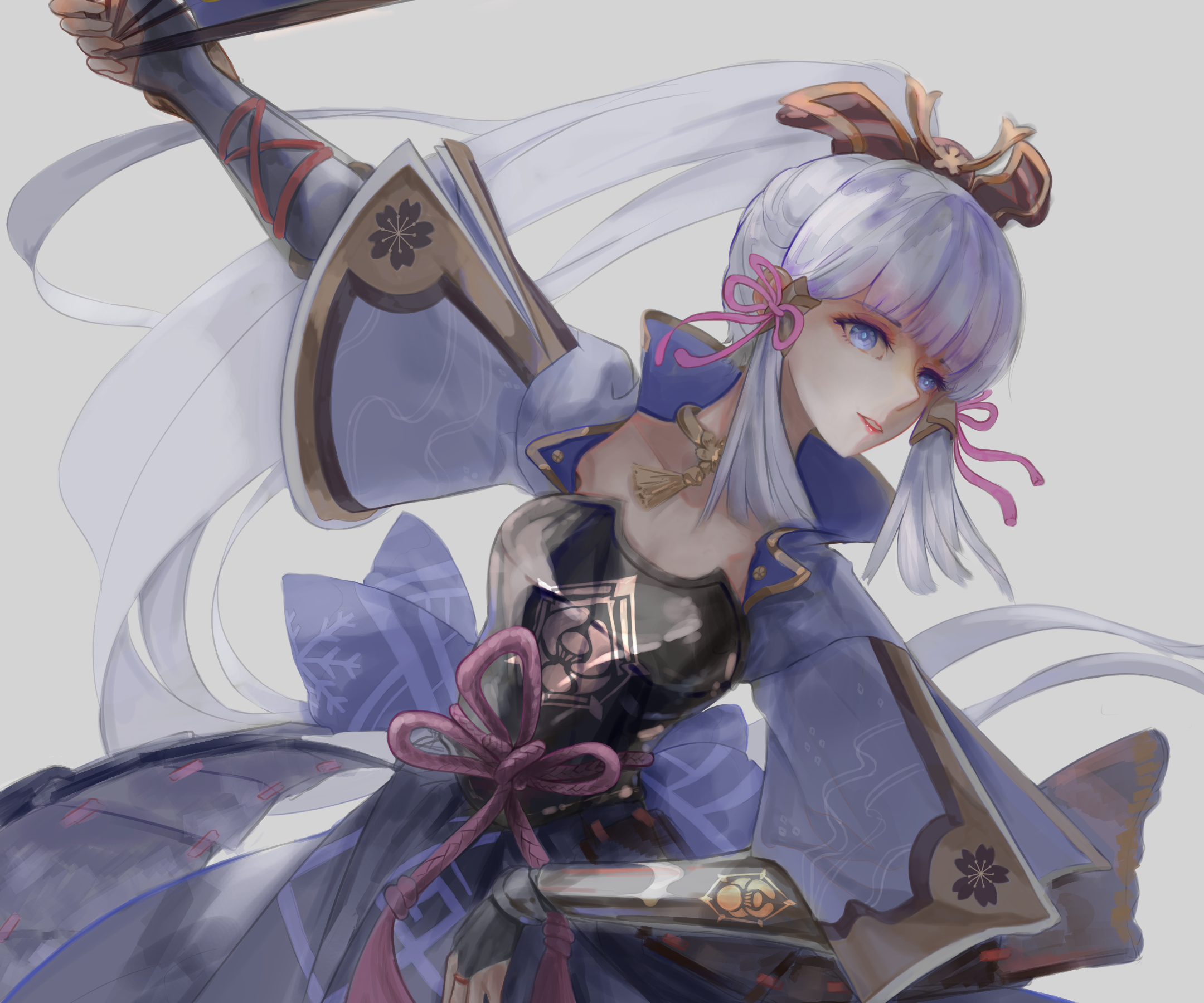 Kamisato Ayaka elegant warrior HD Wallpaper