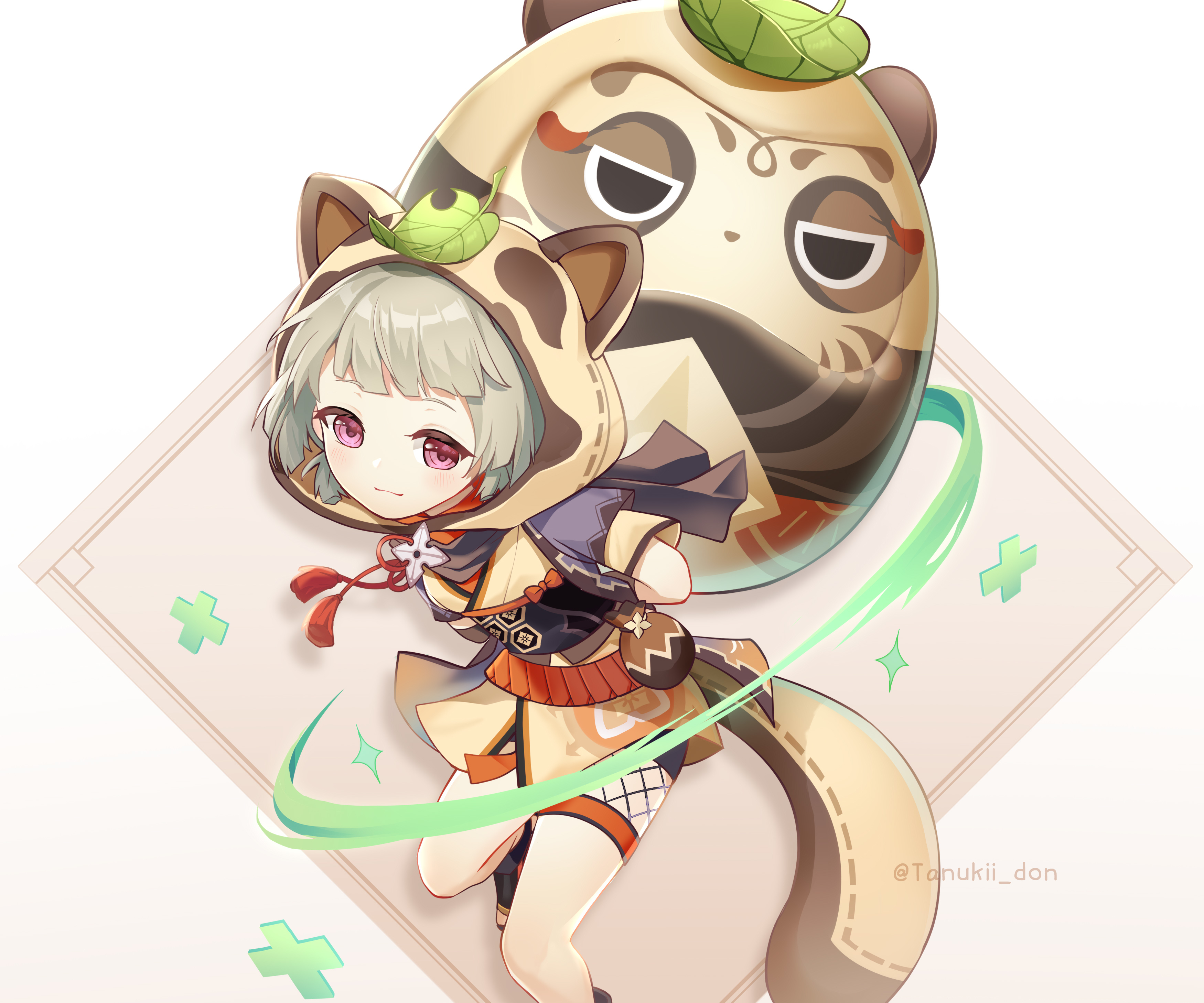Sayu from Genshin Impact in Cute Tanuki Outfit HD Wallpaper