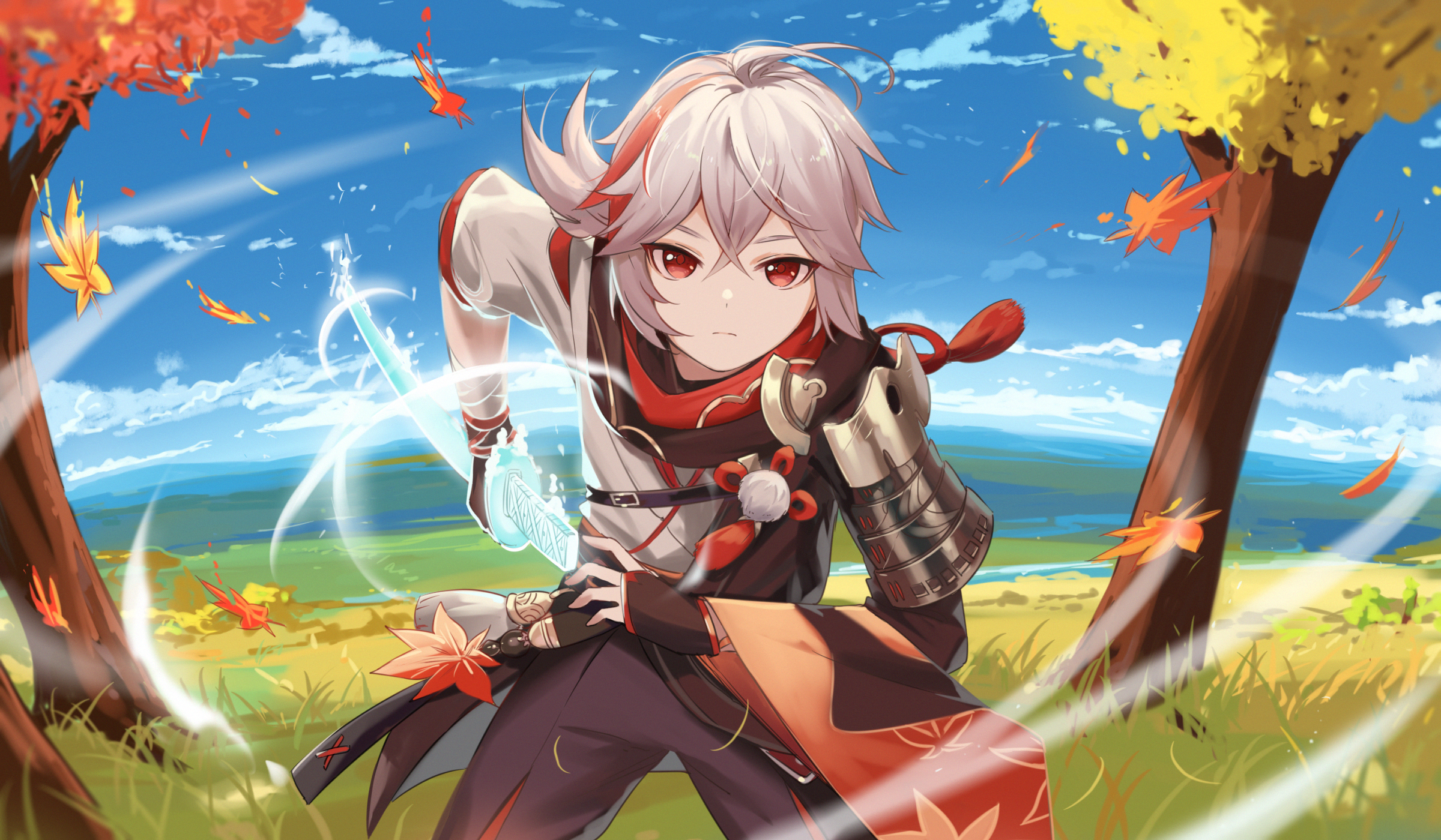 Kaedehara Kazuha's Autumn Sword Strike HD Wallpaper