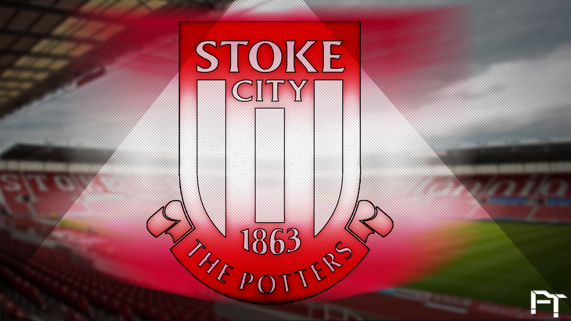 Stoke City F.C. Soccer Emblem on Stadium HD Wallpaper