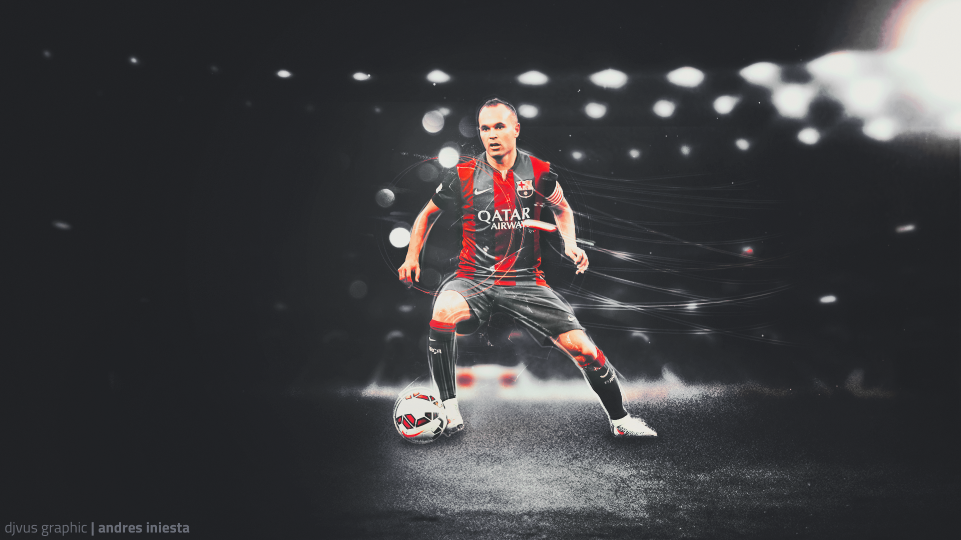 Andrés Iniesta FC Barcelona Dribbling HD Wallpaper