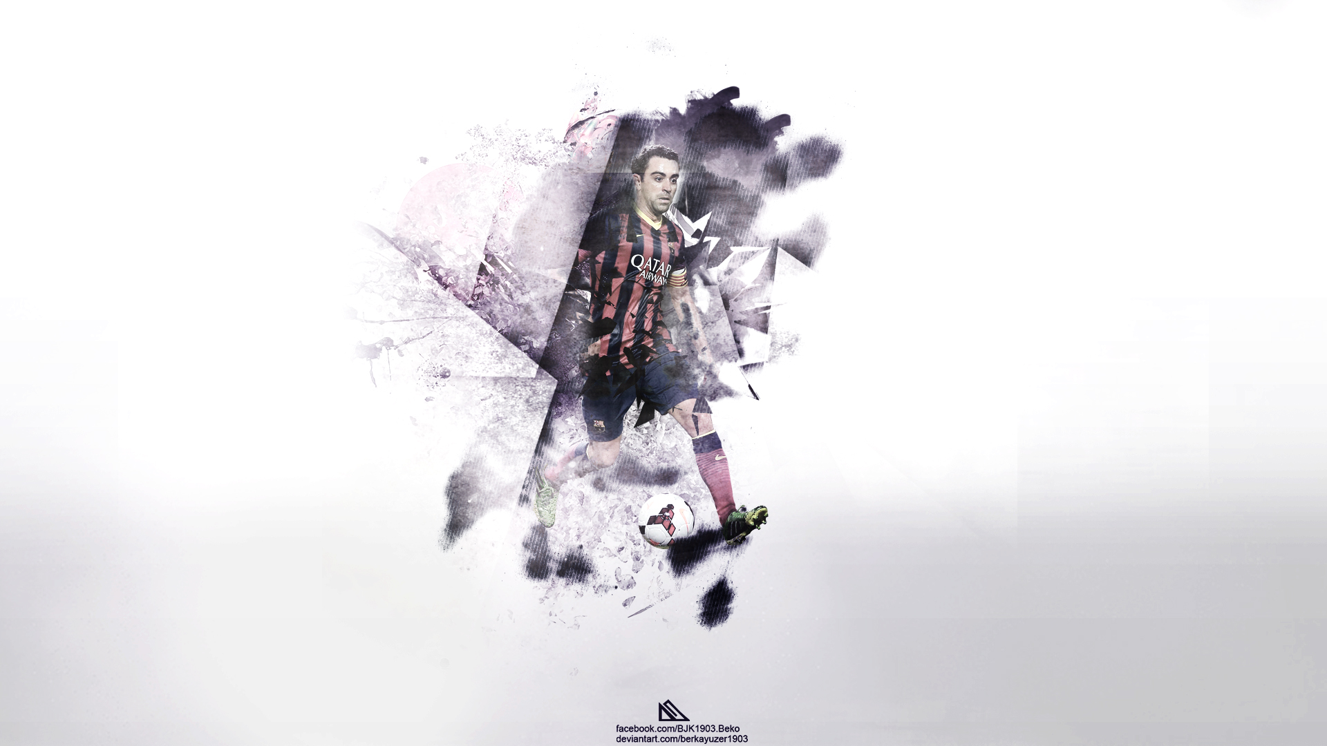 Xavi FC Barcelona abstract art HD Wallpaper