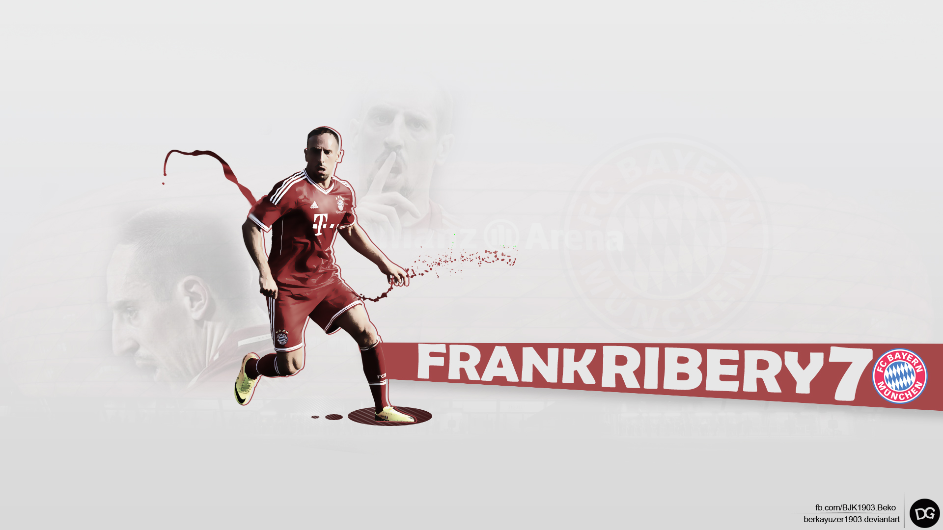 Franck Ribéry FC Bayern Munich number 7 art HD Wallpaper