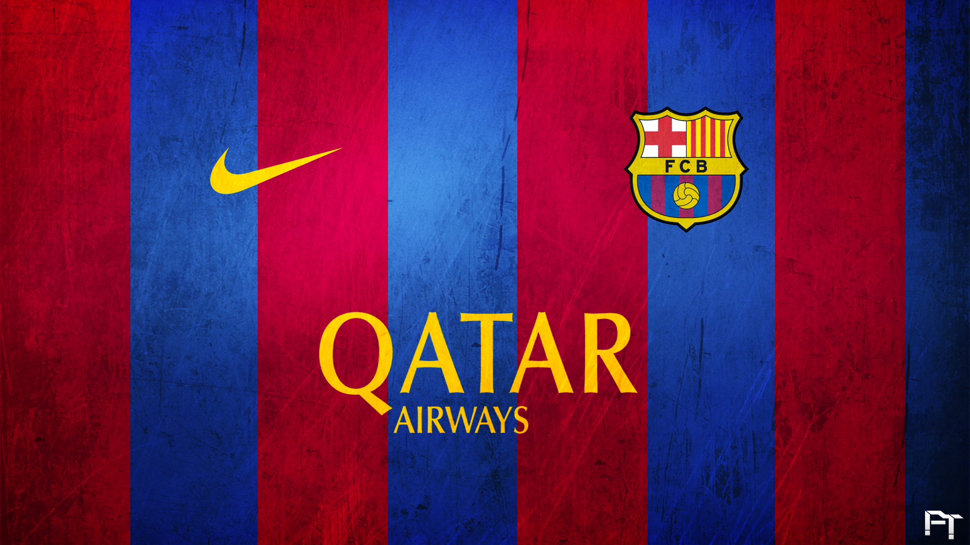 FC Barcelona Logo Nike Qatar Airways Red Blue Grunge HD Wallpaper