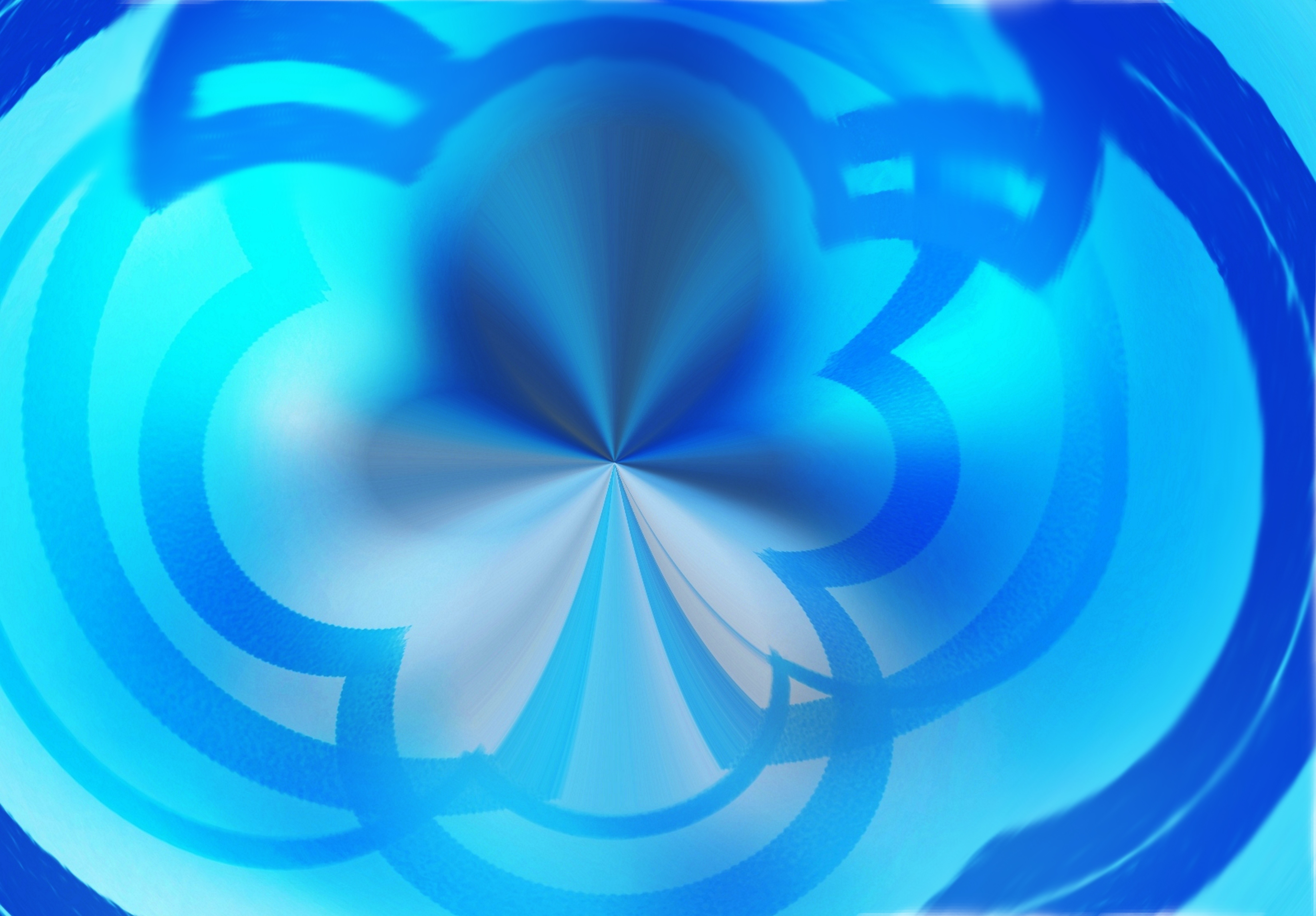 Abstract Blue Reflected Curve Flower HD Wallpaper