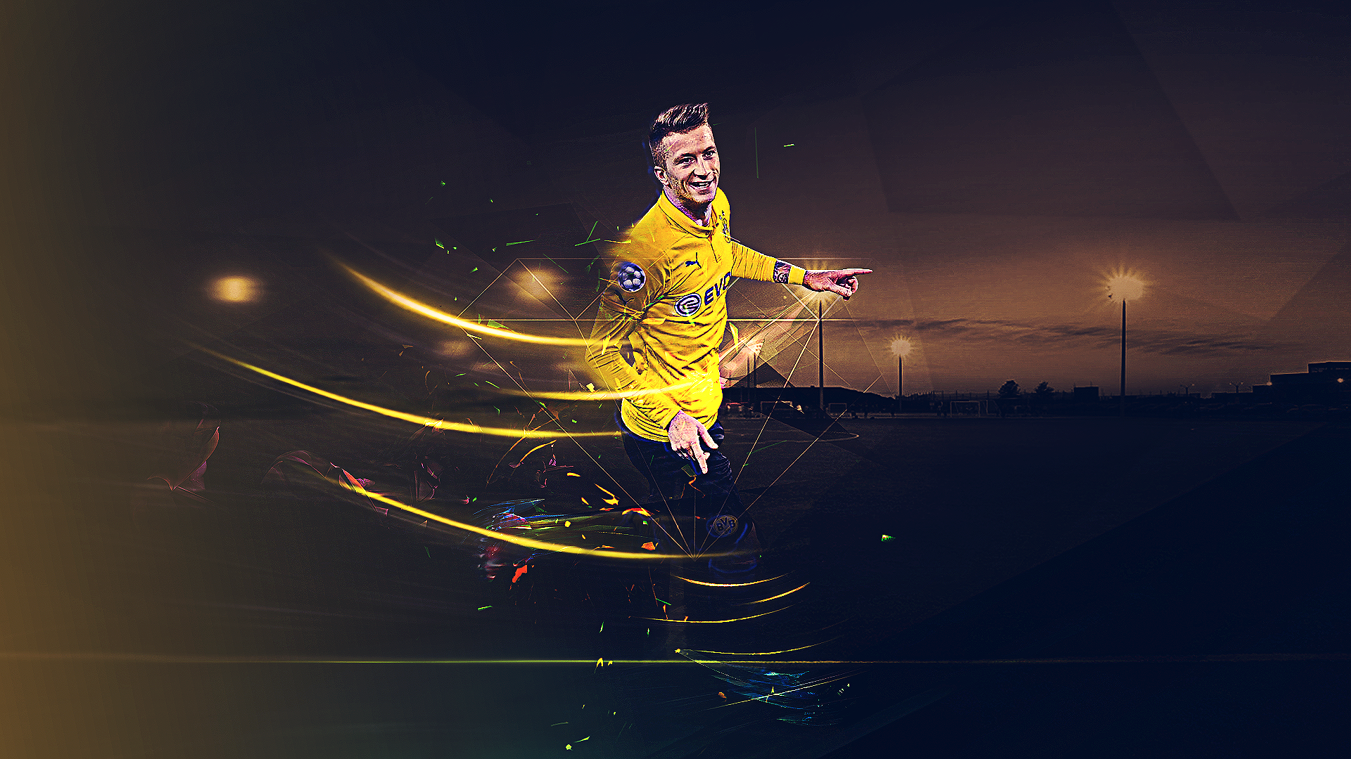 Marco Reus Borussia Dortmund Dynamic Soccer Art HD Wallpaper