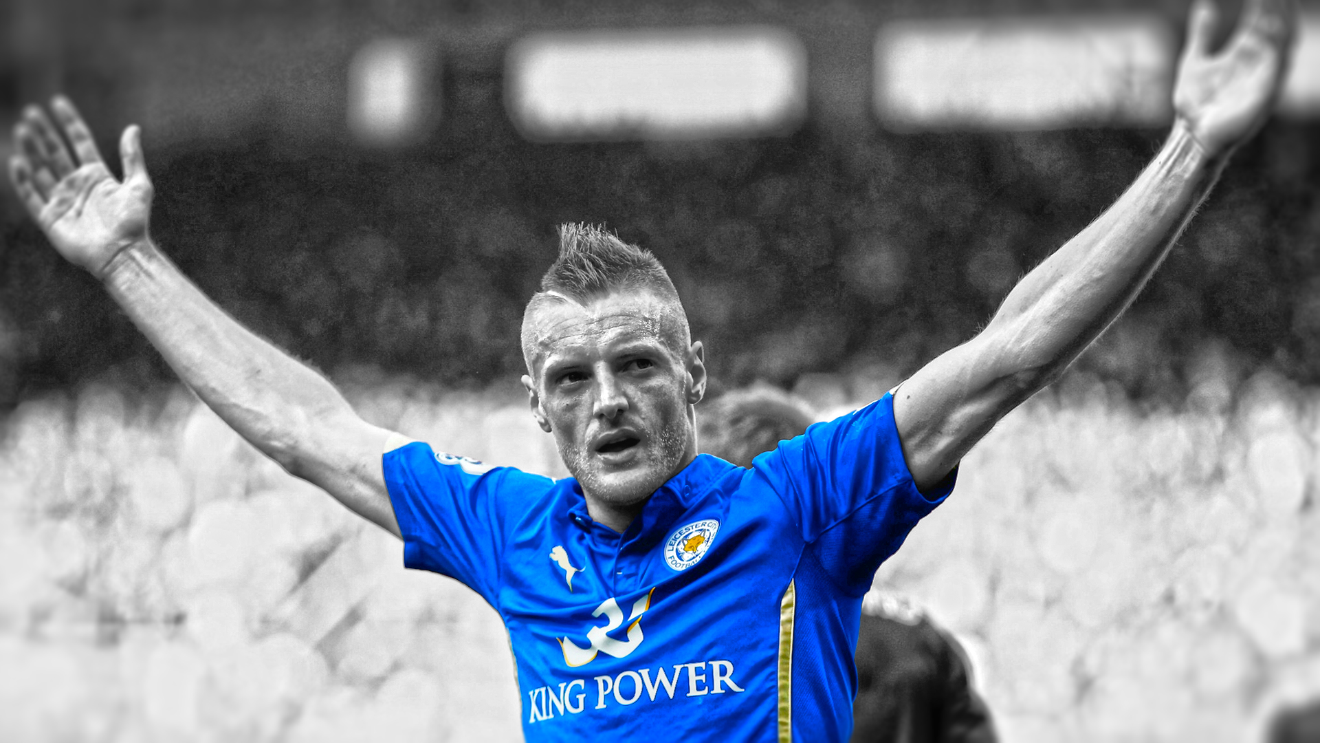 Jamie Vardy celebrating for Leicester City F.C. HD Wallpaper