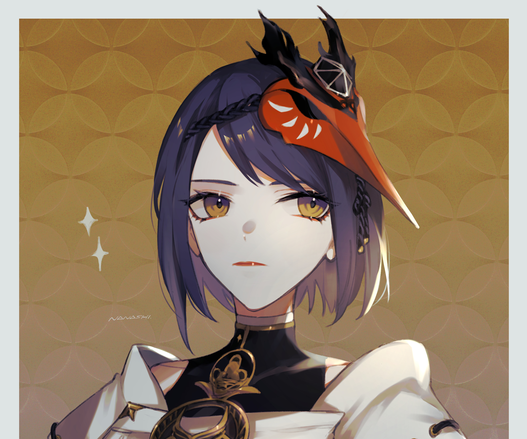 Kujou Sara winking with red mask HD Wallpaper