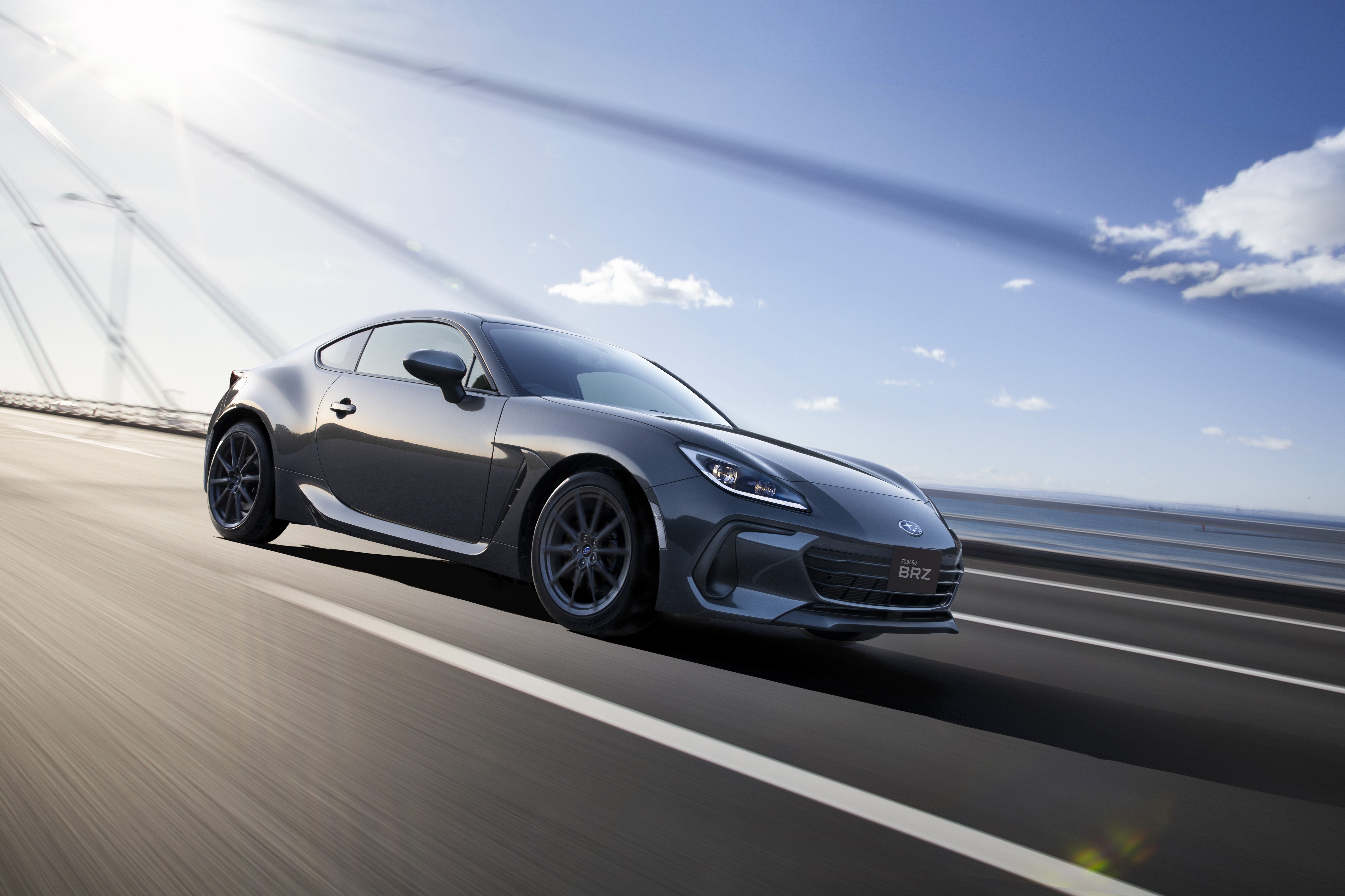 Subaru BRZ Sport Car Driving on a Bridge HD Wallpaper