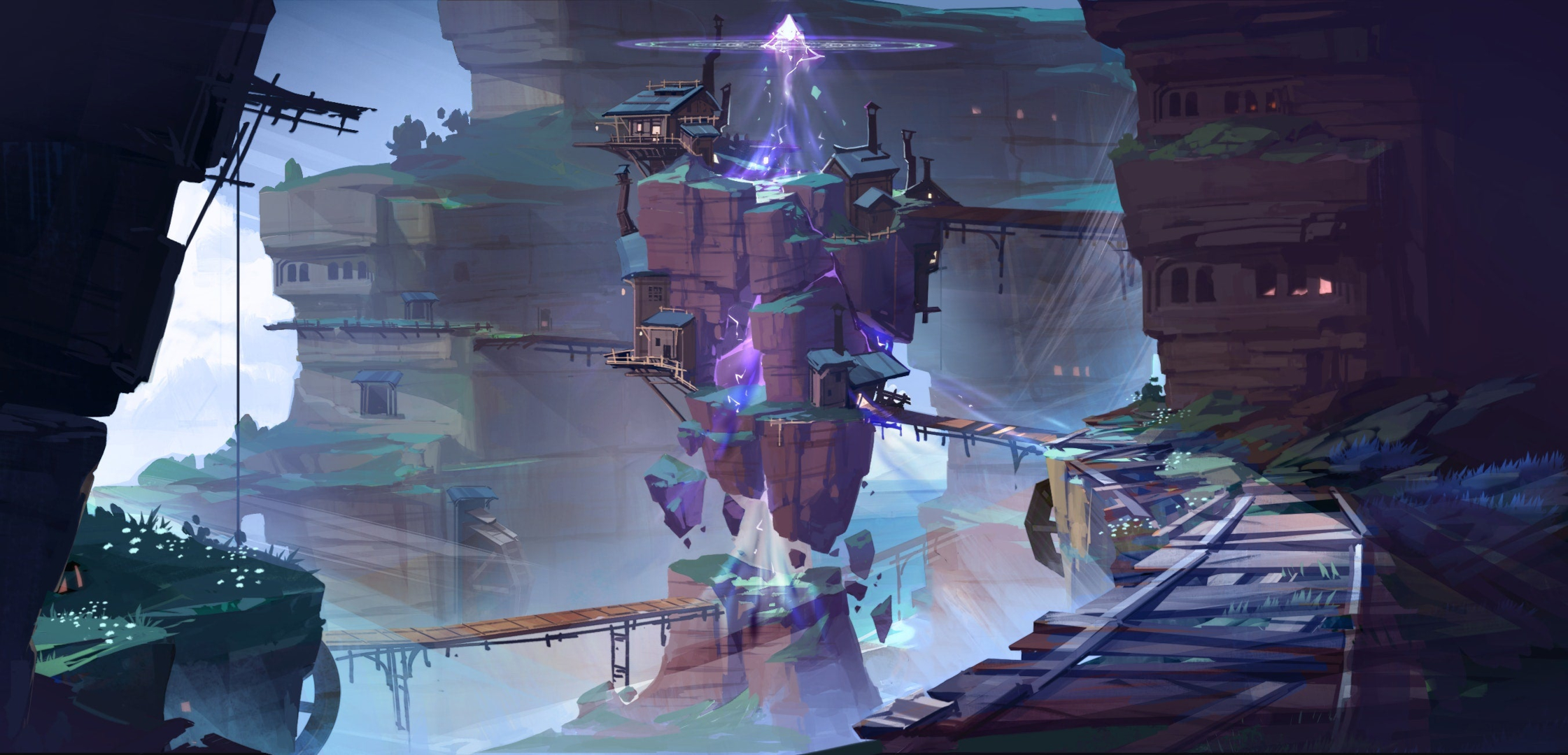 Genshin Impact Inazuma: Floating Crystal Settlement HD Wallpaper