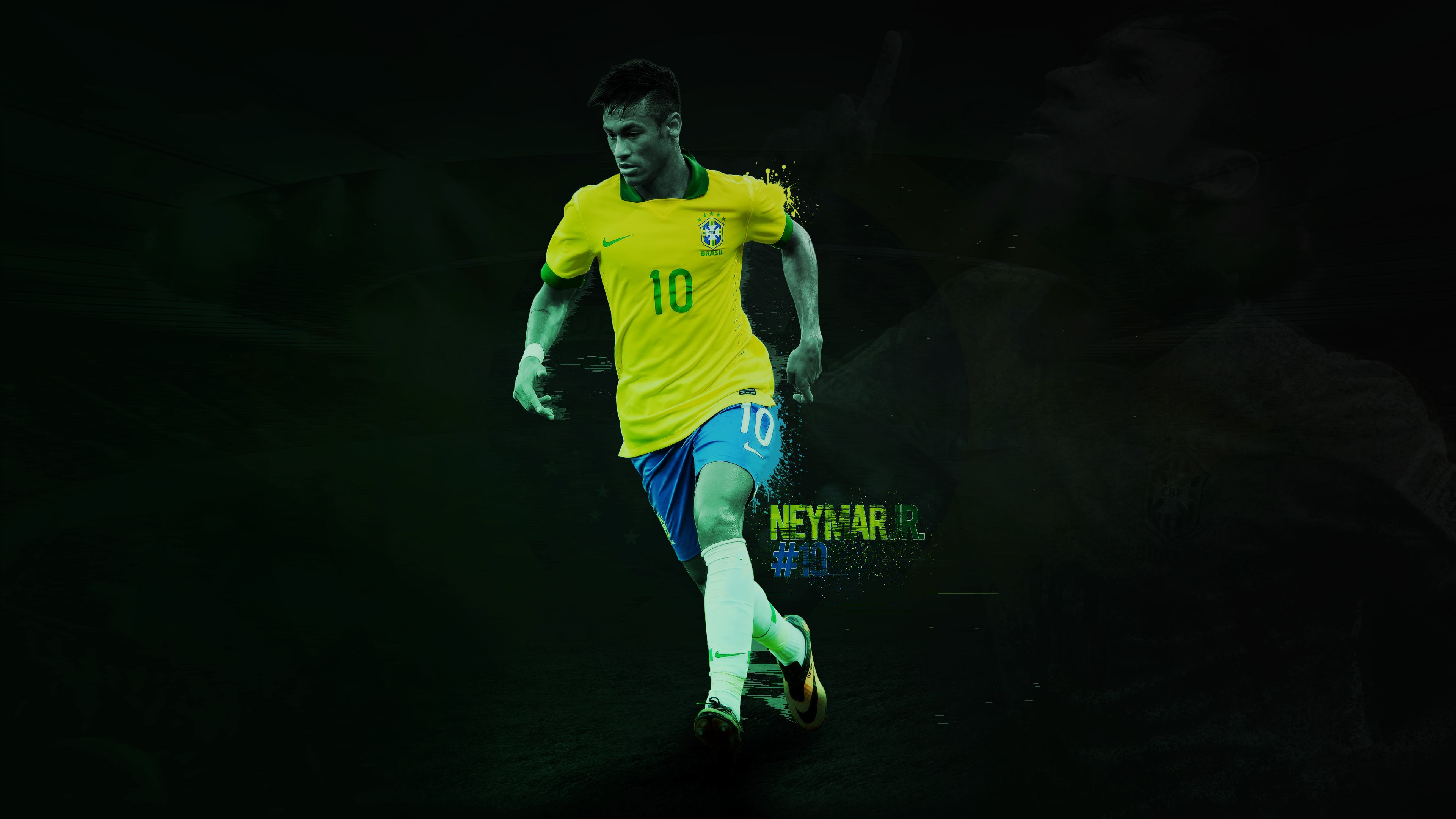 Neymar Jr. Brazil National Team Football Art 4K HD Wallpaper