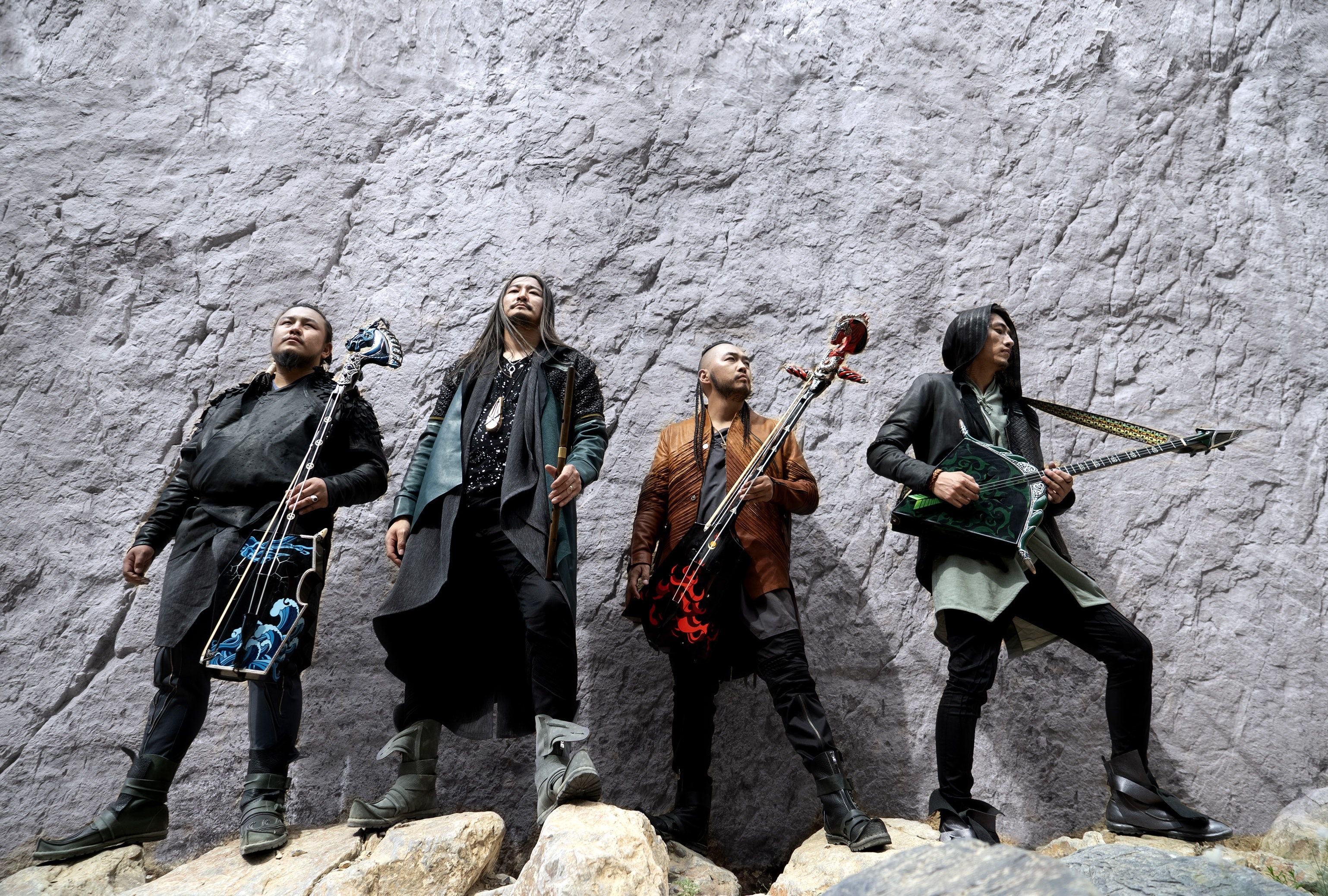 The Hu band members with traditional instruments HD Wallpaper