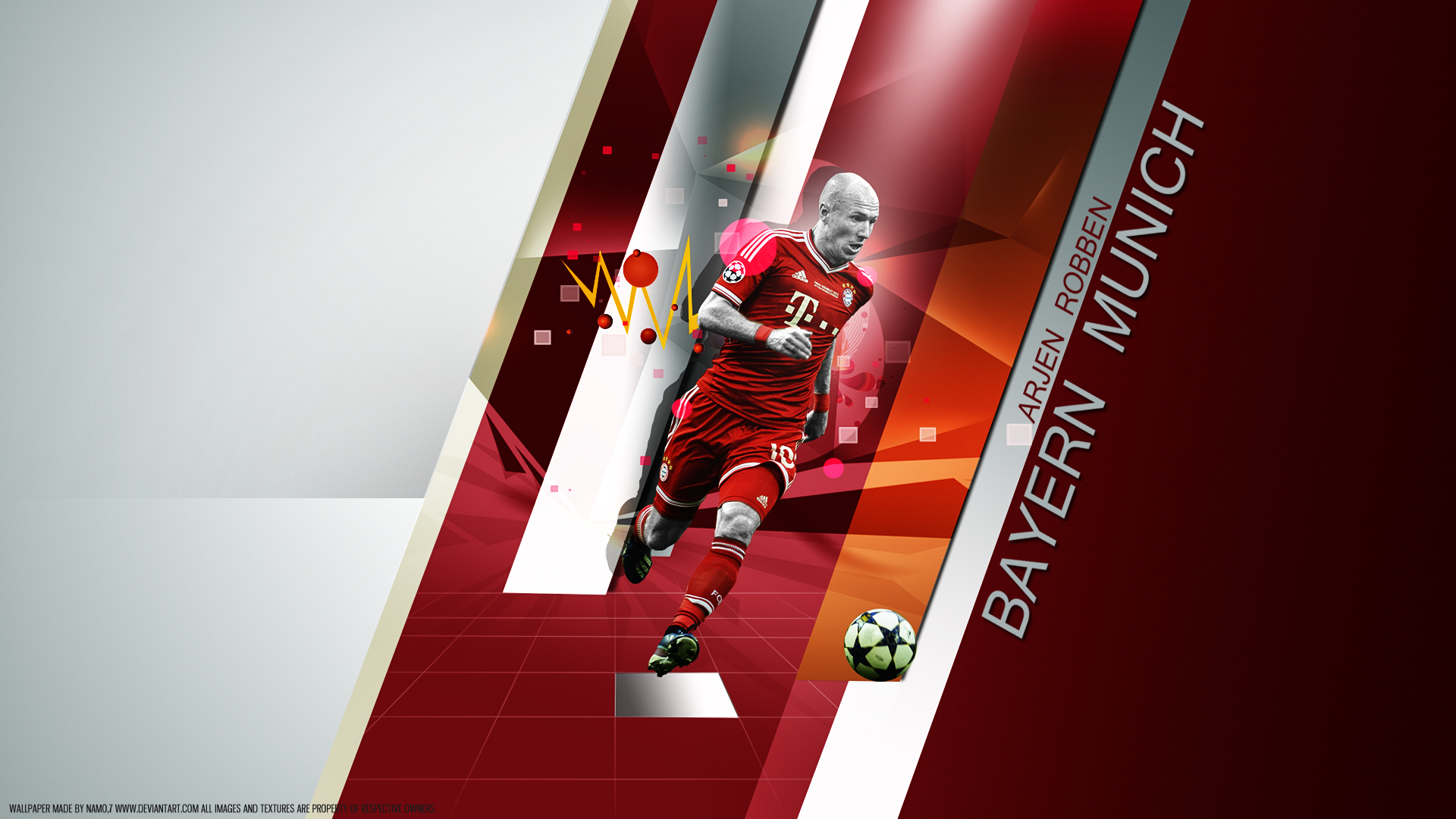 Arjen Robben FC Bayern Munich dynamic football art HD Wallpaper