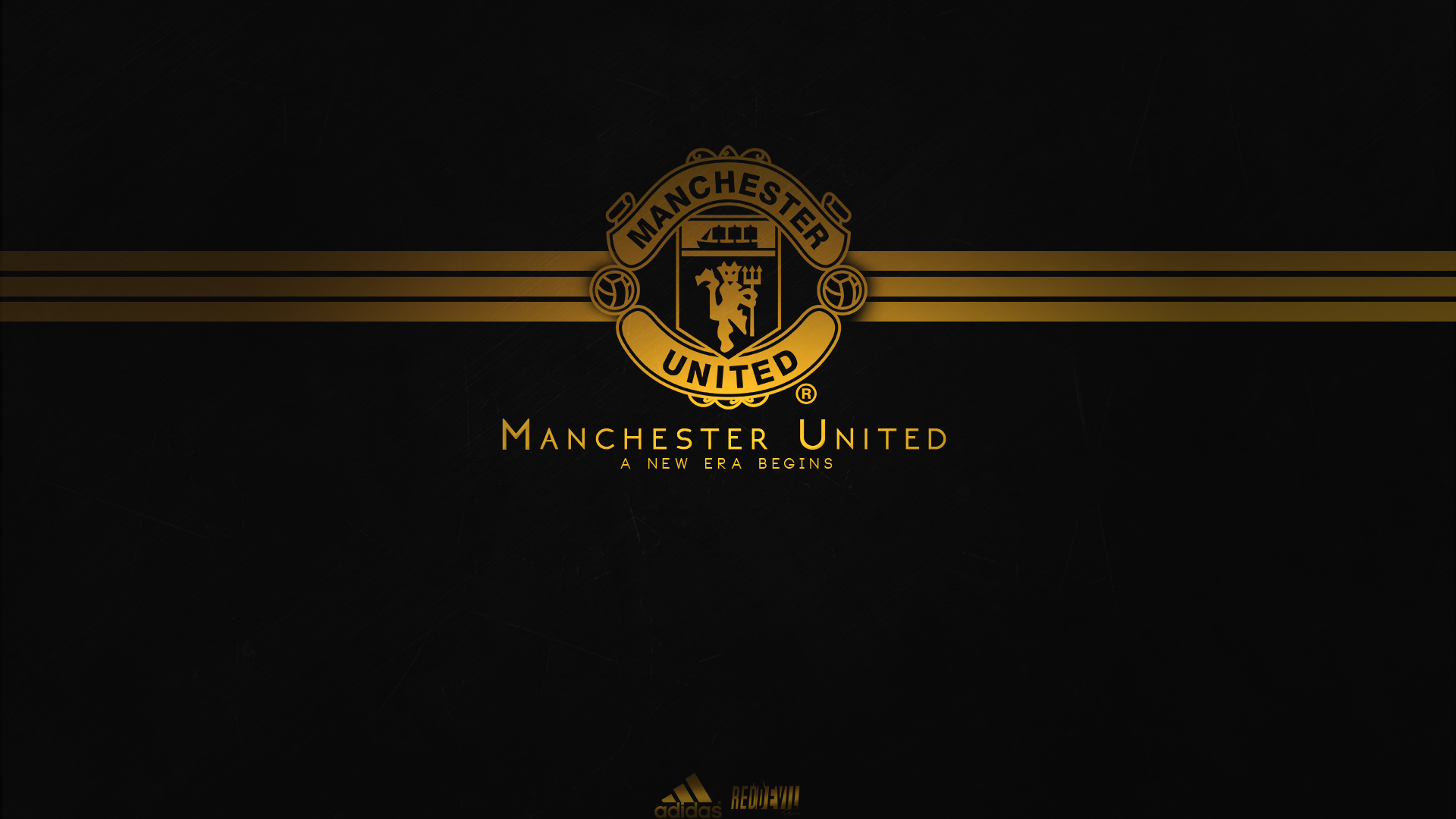 Manchester United F.C. Gold Logo A New Era Begins HD Wallpaper