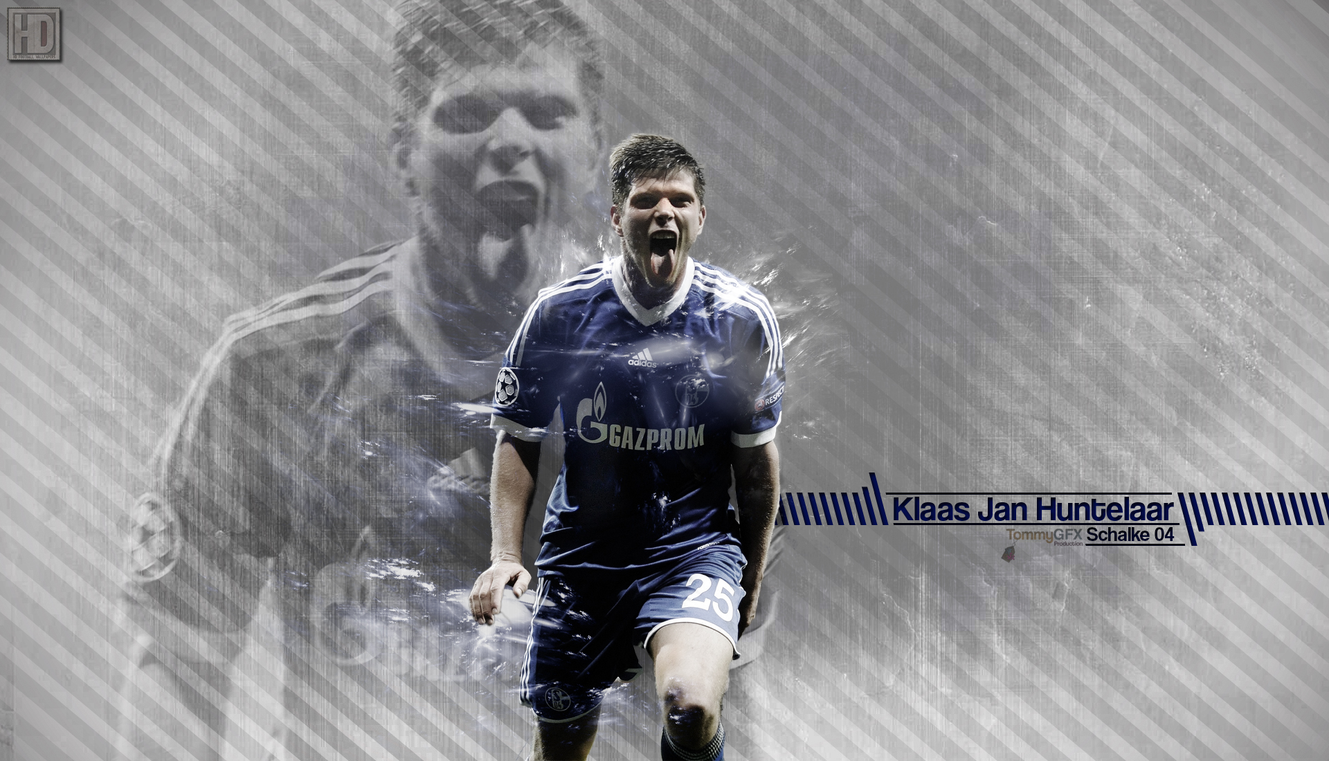 Klaas-Jan Huntelaar Schalke 04 celebration HD HD Wallpaper