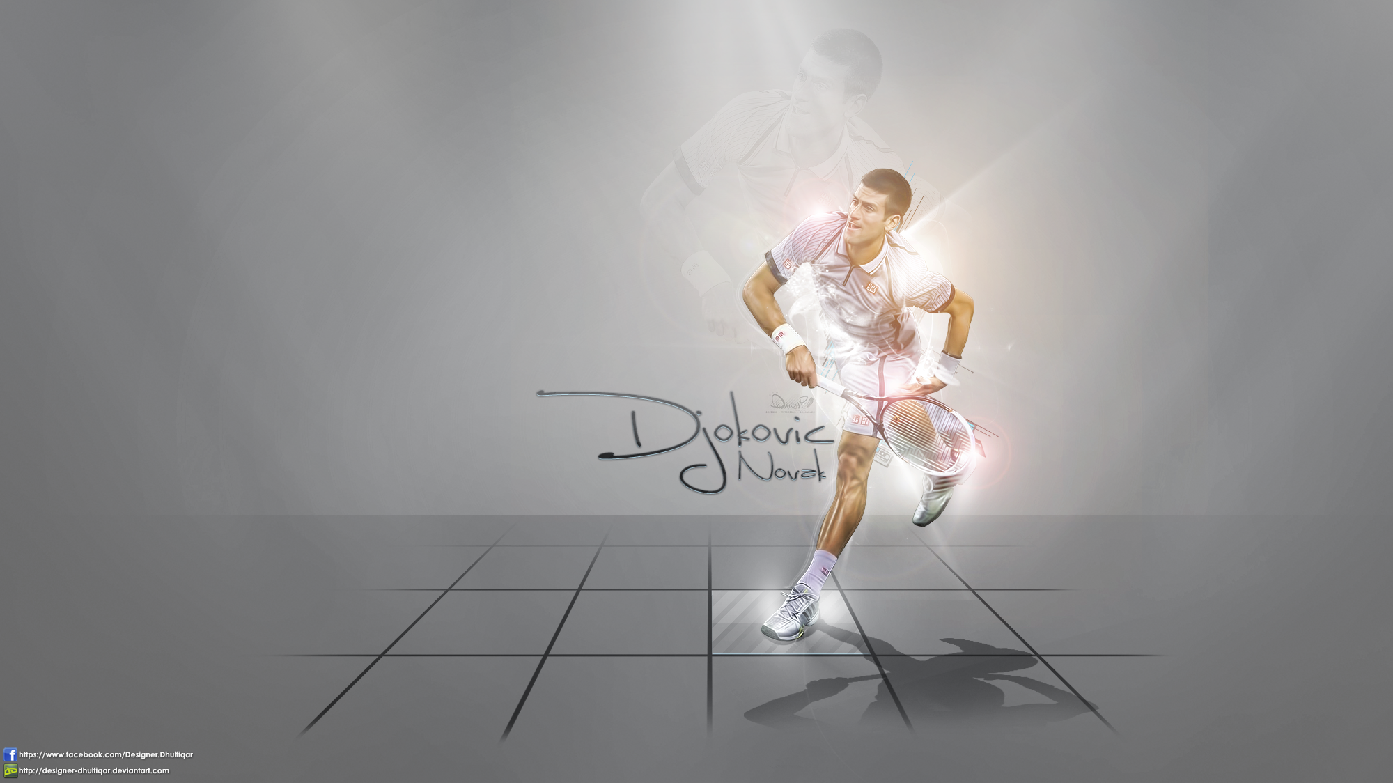 Dynamic Novak Djokovic Tennis Art HD Wallpaper
