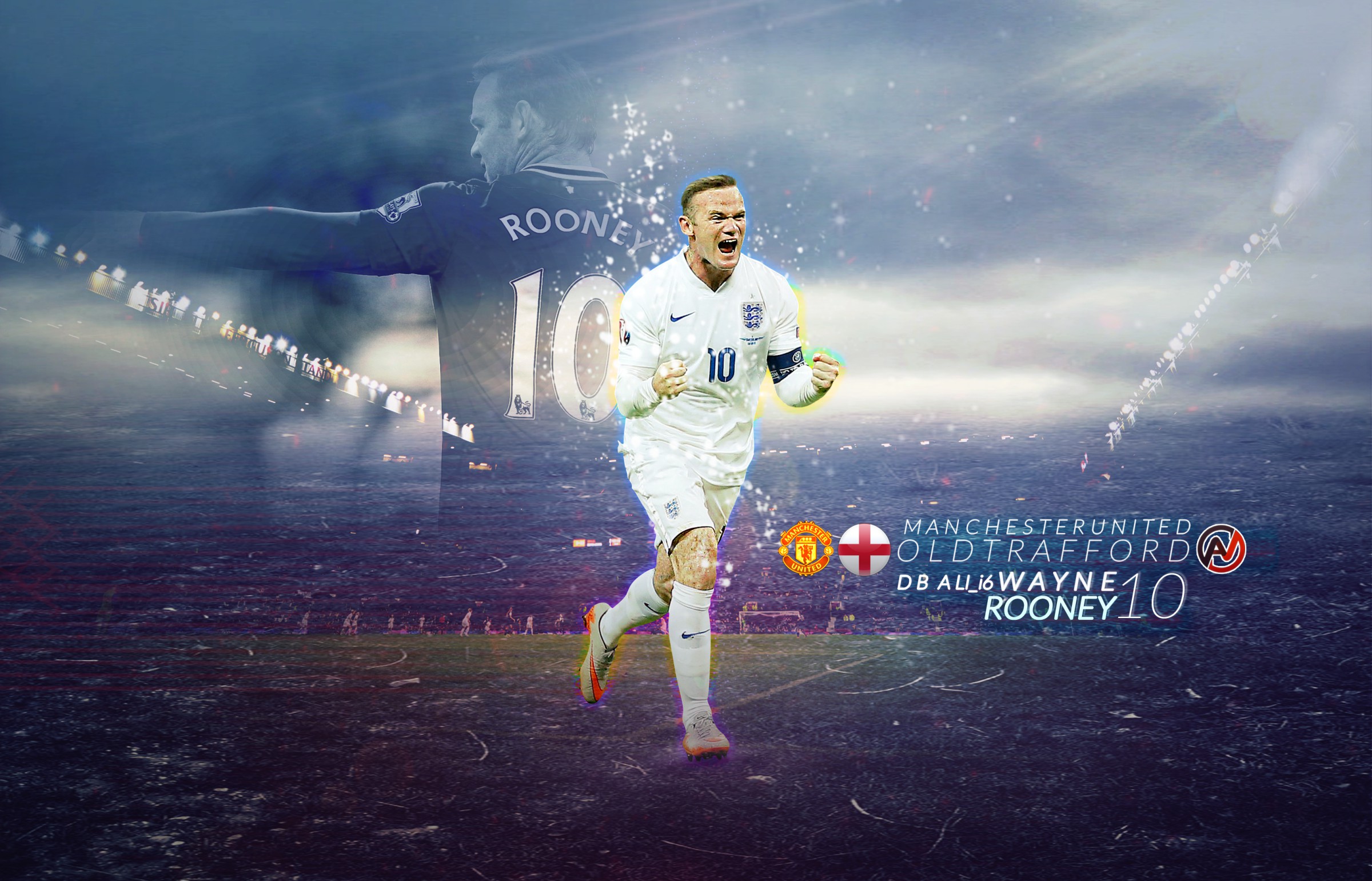 Wayne Rooney Manchester United England Soccer Celebration HD Wallpaper