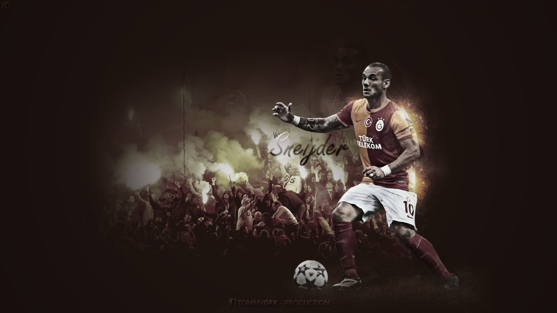 Wesley Sneijder Galatasaray S.K. Football Art HD Wallpaper