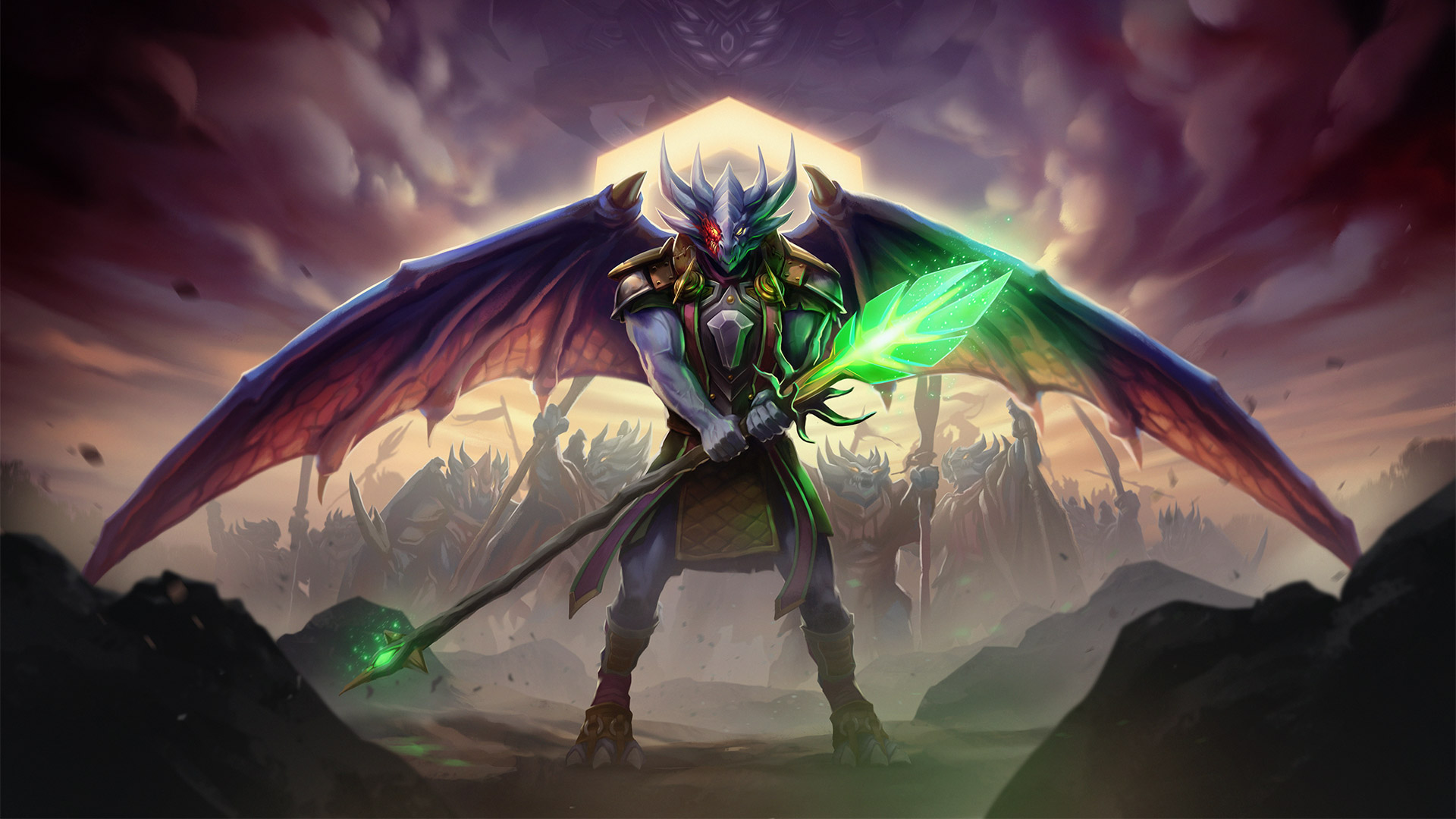Kerapac leads the Nodon Front army with glowing staff HD Wallpaper