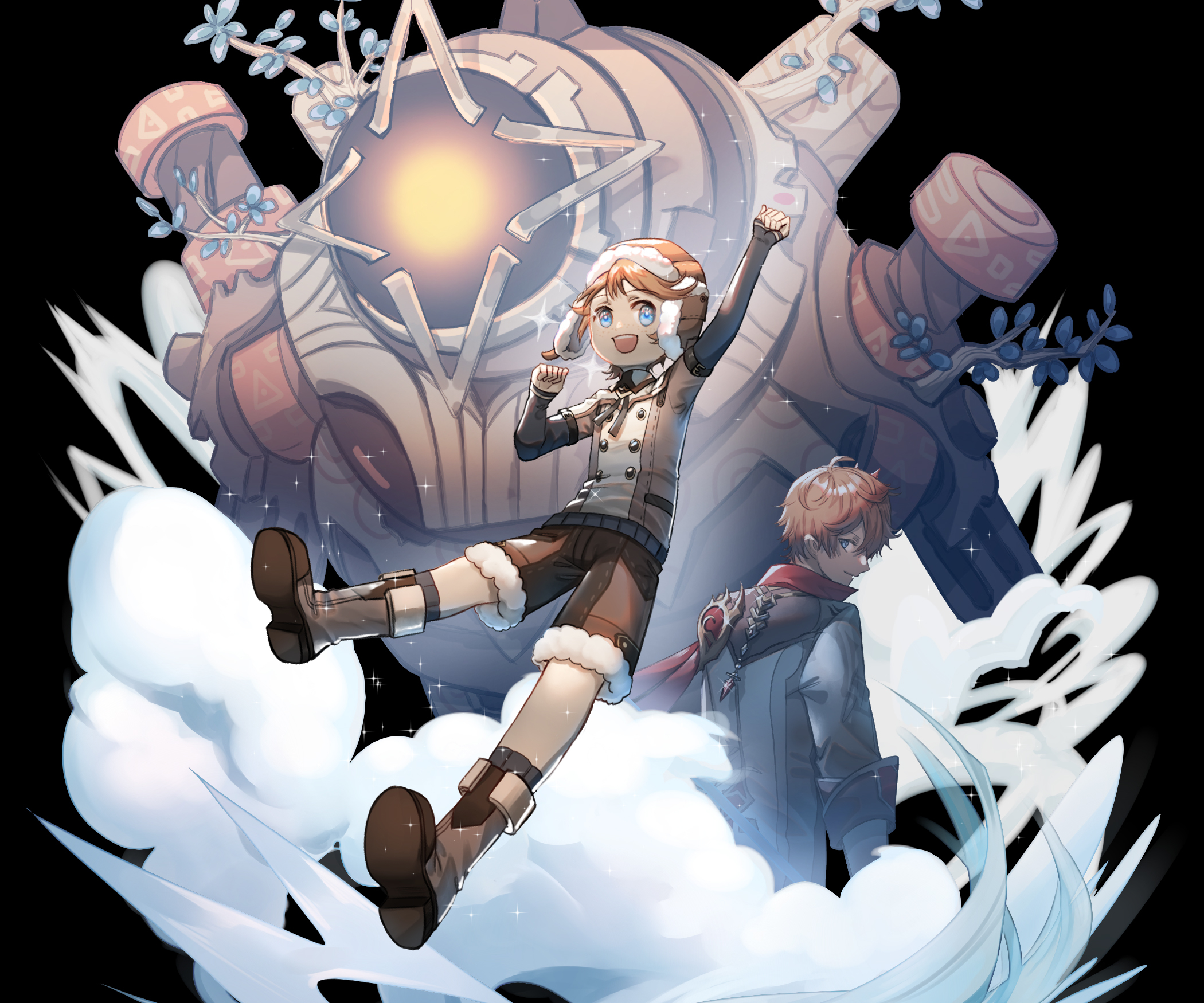 Genshin Impact Teucer and Childe with Ruin Guard HD Wallpaper