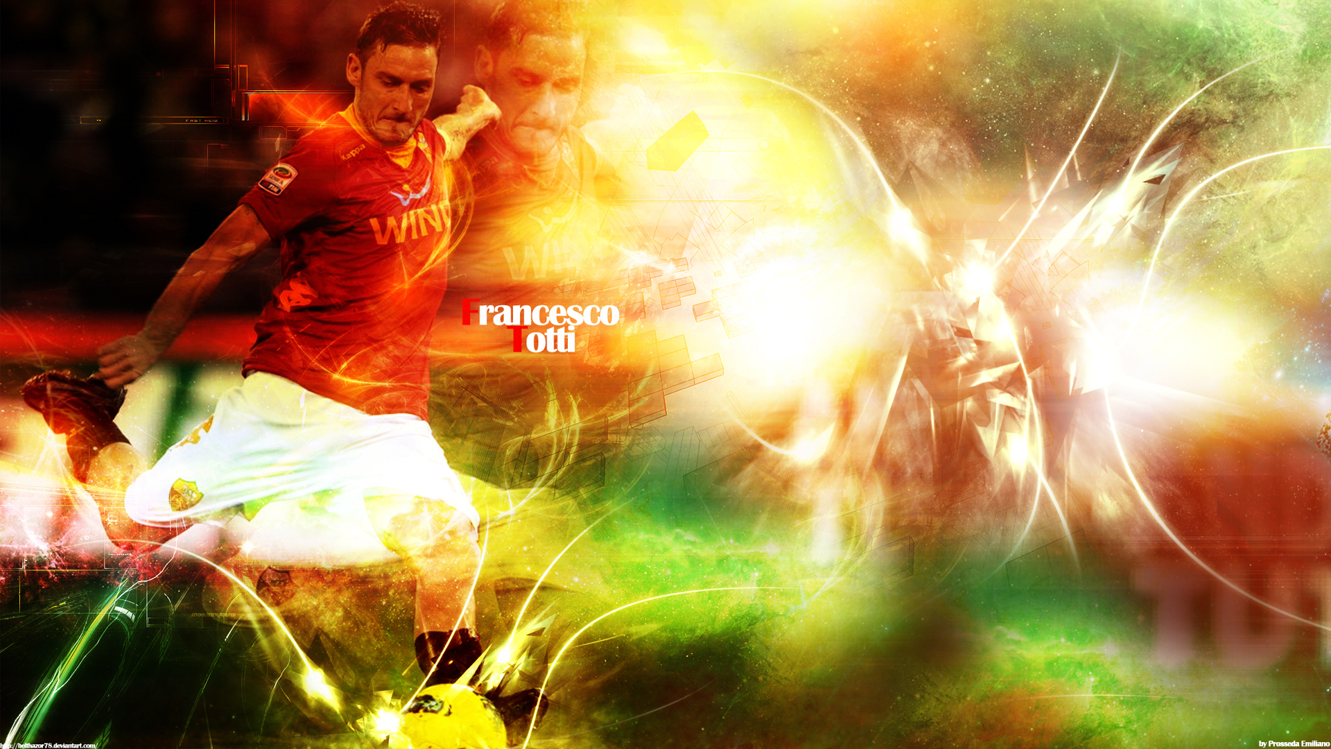 Francesco Totti: Dynamic AS Roma football player art HD Wallpaper