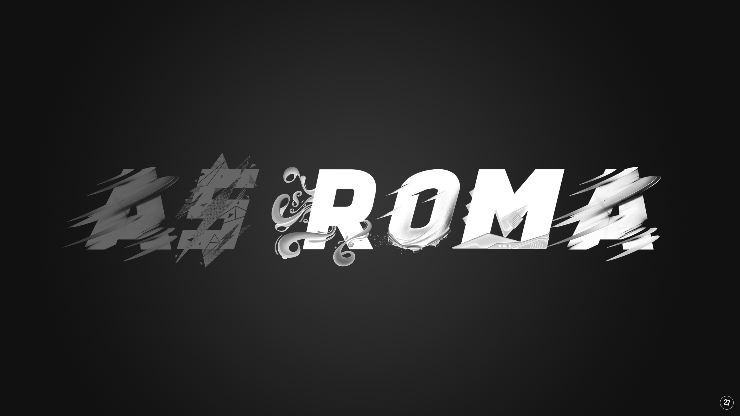 A.S. Roma dynamic text art HD Wallpaper